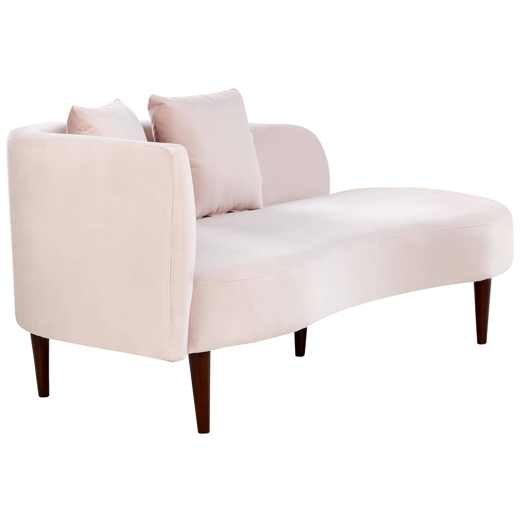 Beliani-CHAUMONT-Chaise longue-Pastelroze-Rechterzijde- Fluweel