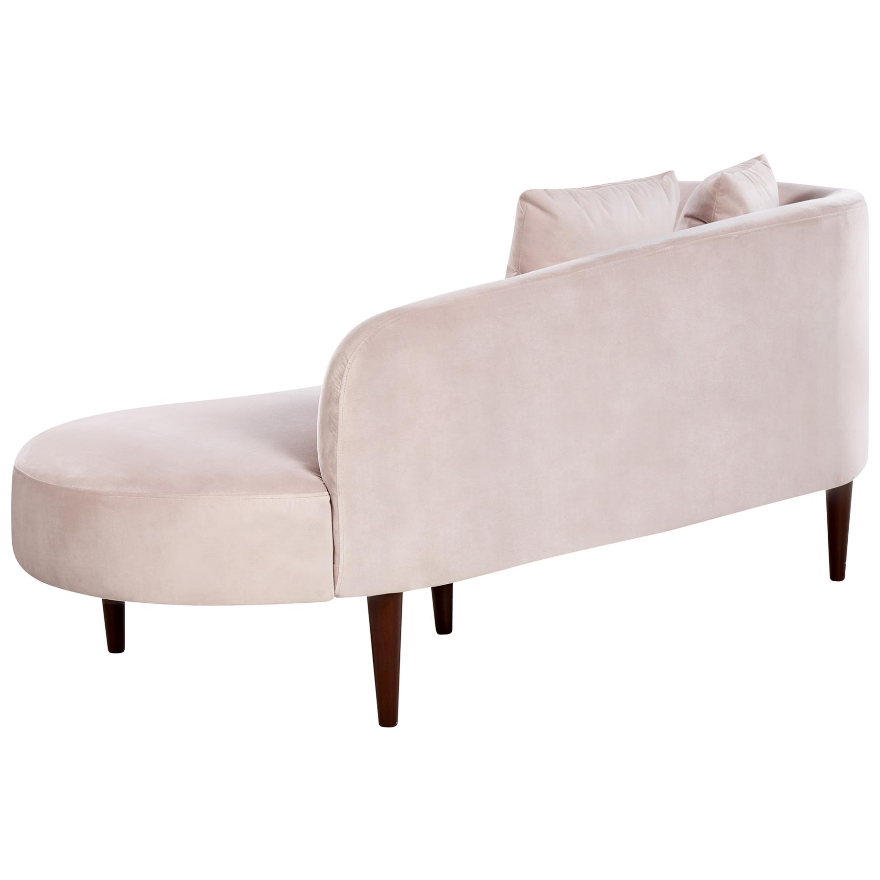 Beliani-CHAUMONT-Chaise longue-Pastelroze-Rechterzijde- Fluweel