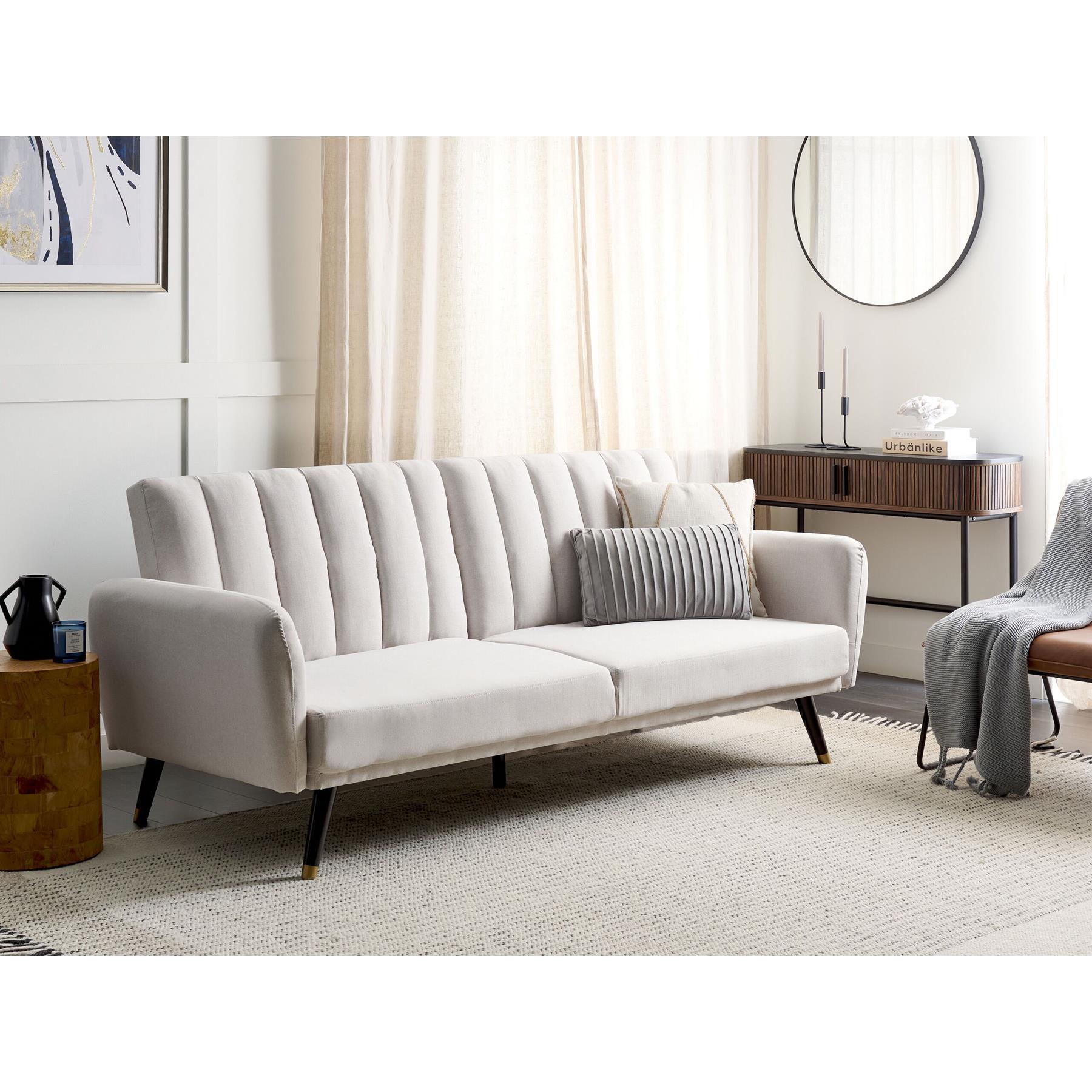 Beliani - VIMMERBY - Slaapbank - Beige - Polyester