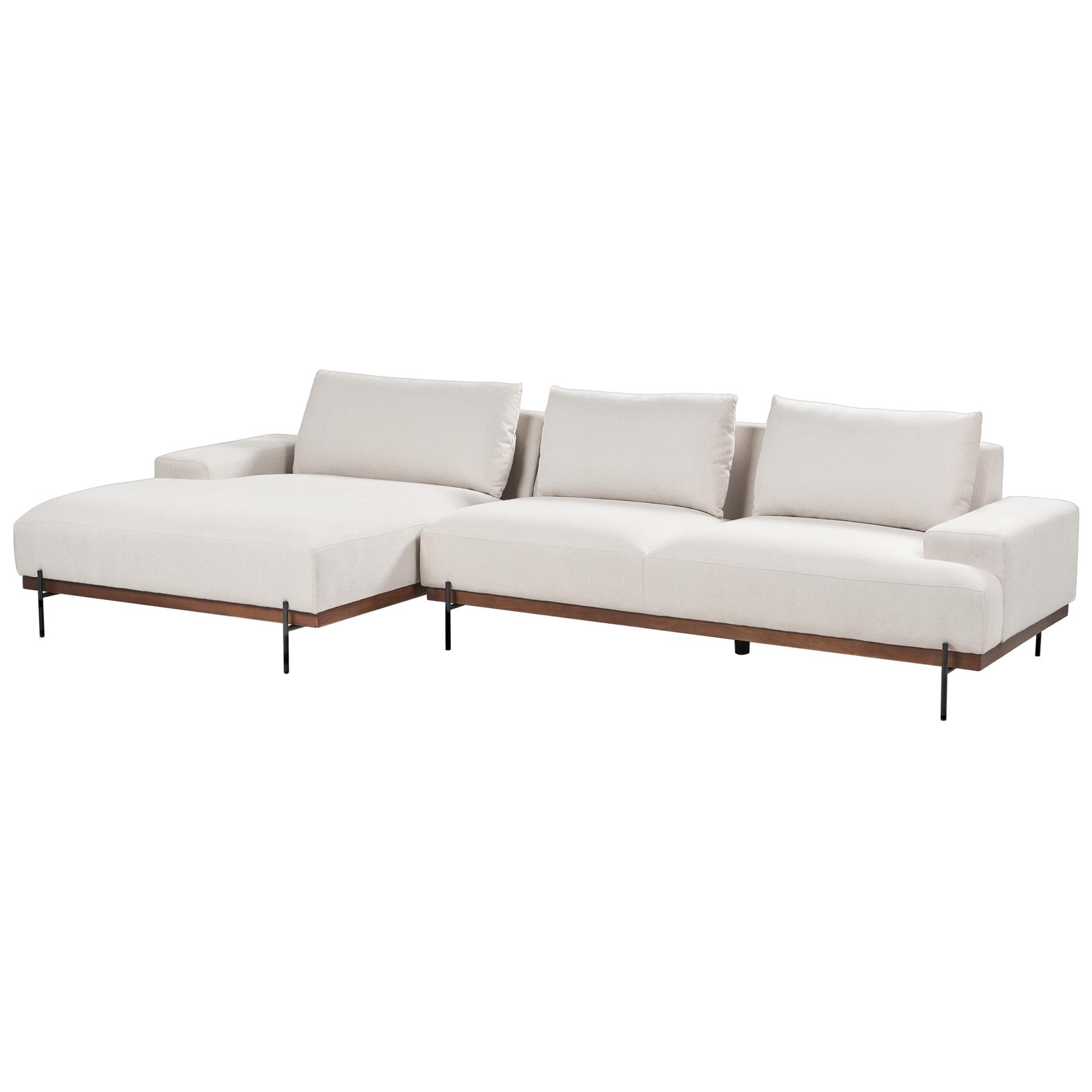 Beliani - MARIFERD - Hoekbank - Beige - Rechtszijdig - Polyester