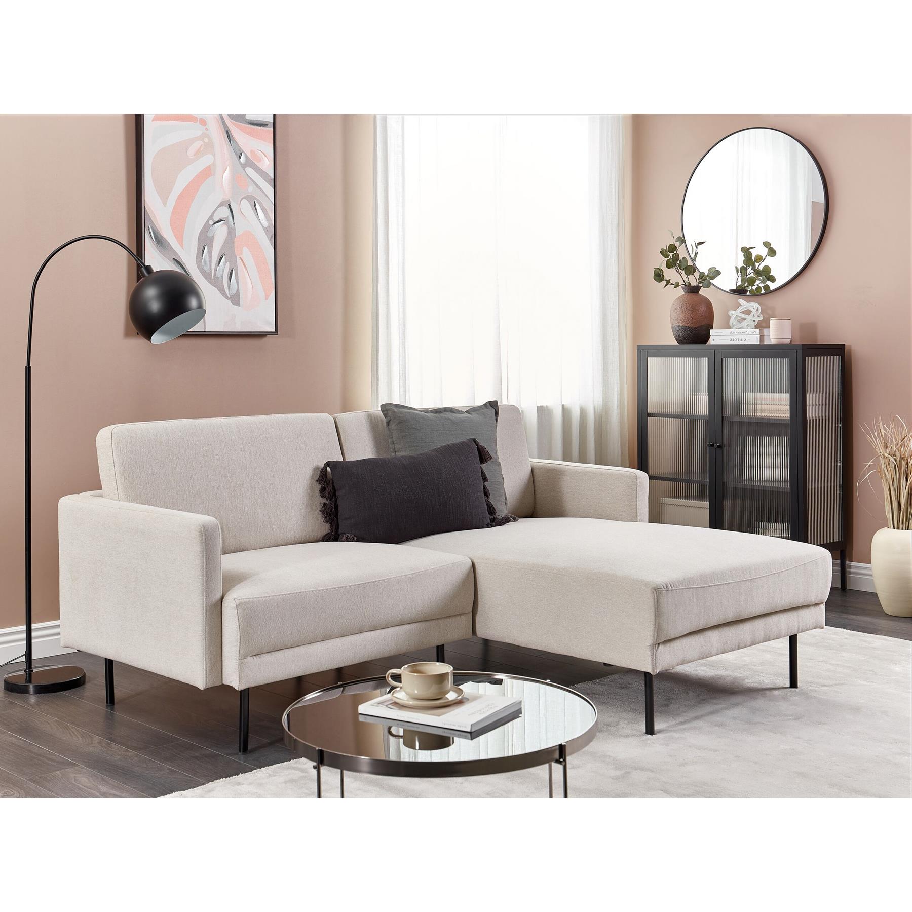 Beliani - BREDA - Hoekbank - Beige - Linkszijdig - Polyester