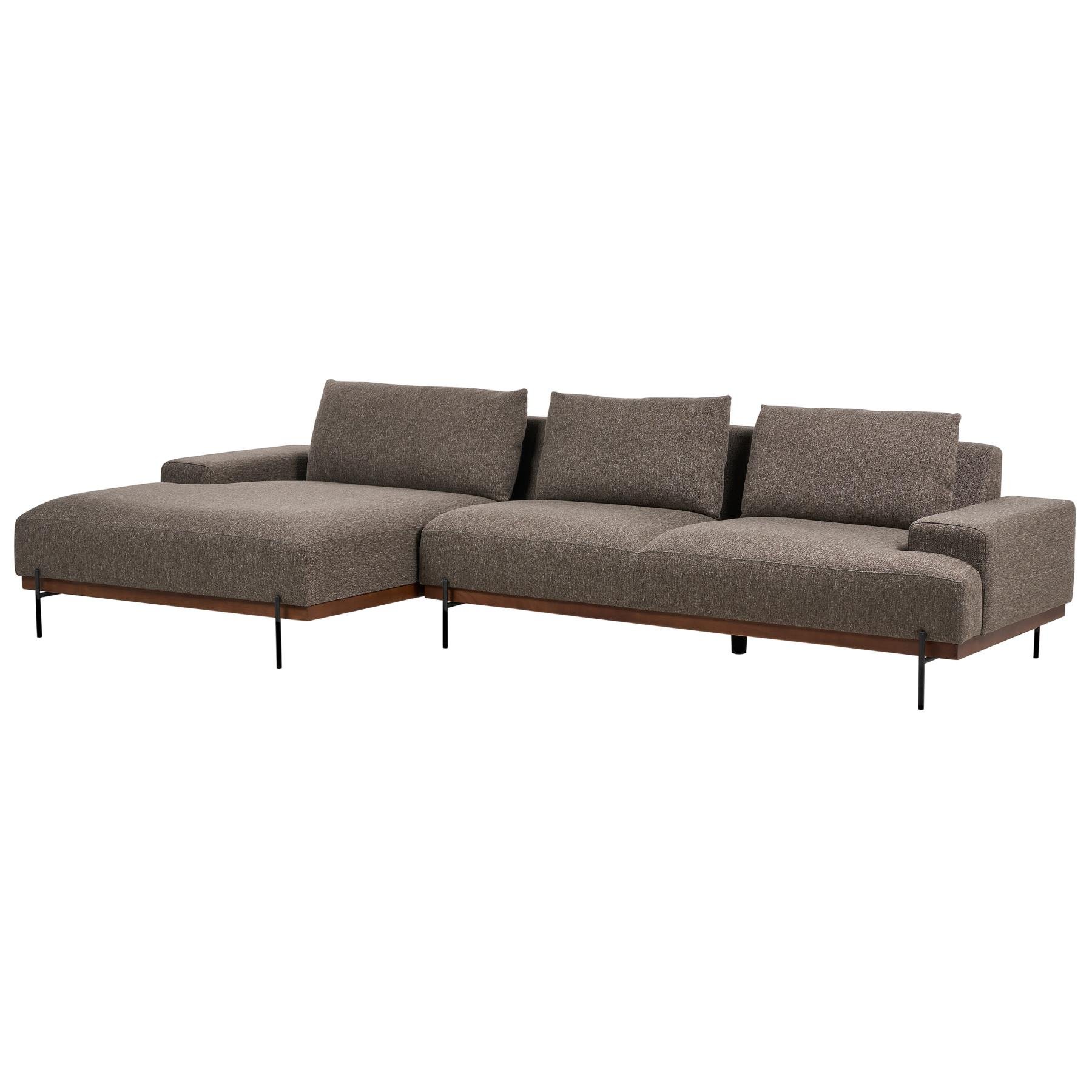 Beliani - MARIFERD - Hoekbank - Bruin - Rechtszijdig - Polyester