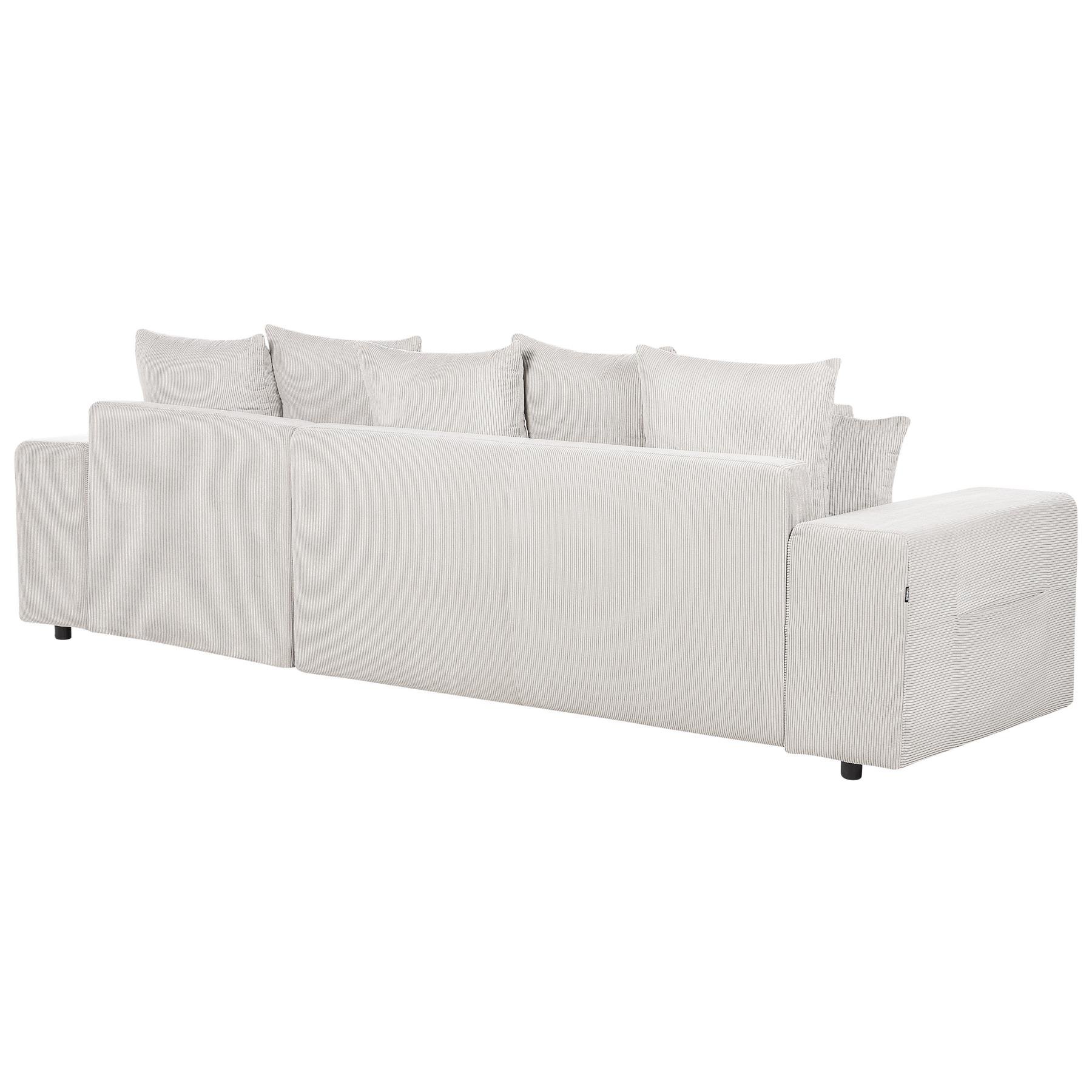 Beliani - LUSPA - Hoekbank - Lichtbeige - Linkszijdig - Corduroy