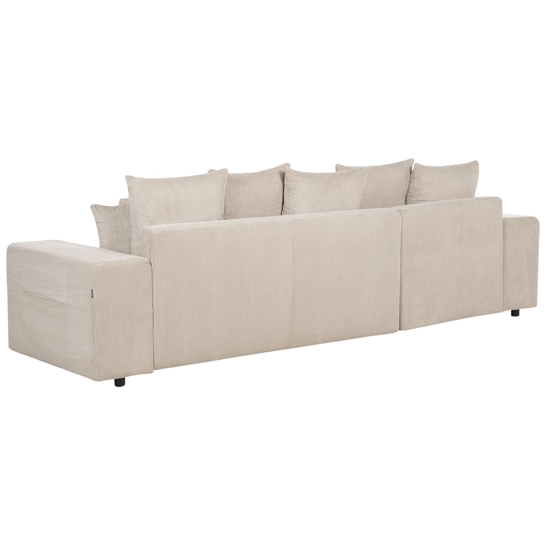 Beliani - LUSPA - Hoekbank - Taupe - Rechtszijdig - Corduroy