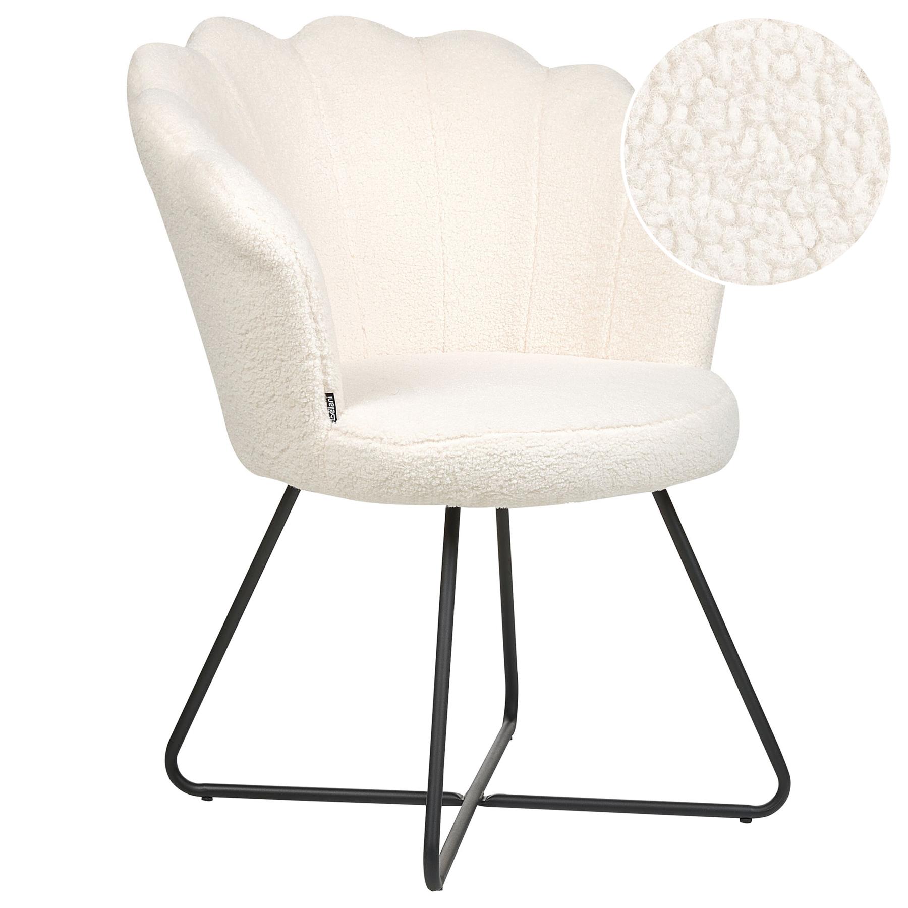 Beliani - LOVELOCK - Fauteuil - Wit - Bouclé