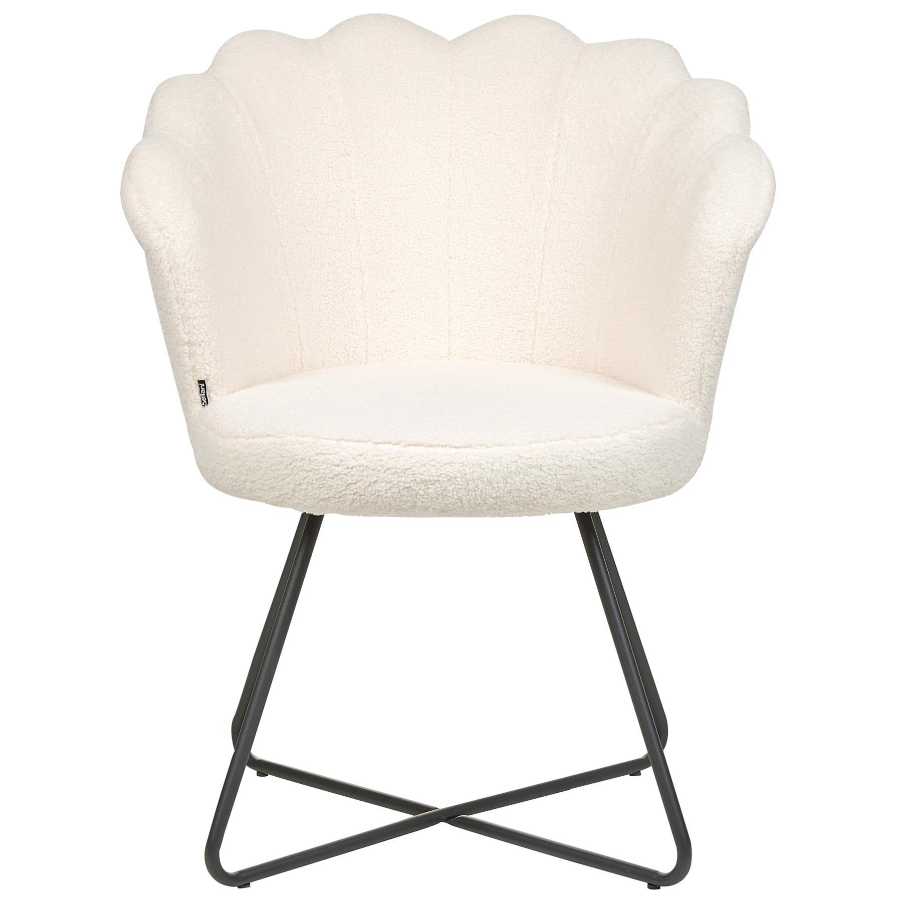 Beliani - LOVELOCK - Fauteuil - Wit - Bouclé