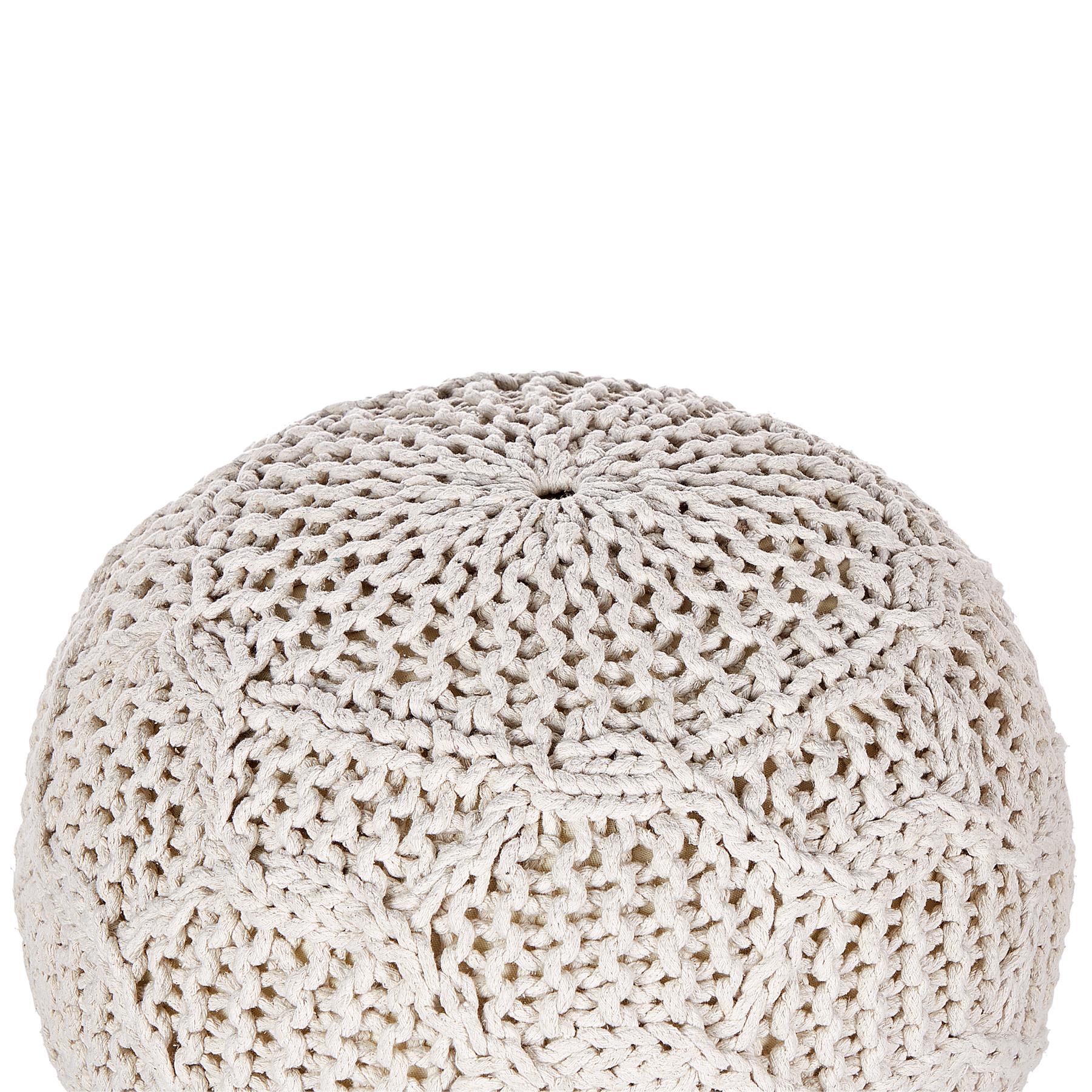 Beliani - TRIMAN - Poef - Beige - 50 x 50 x 35 cm - Katoen