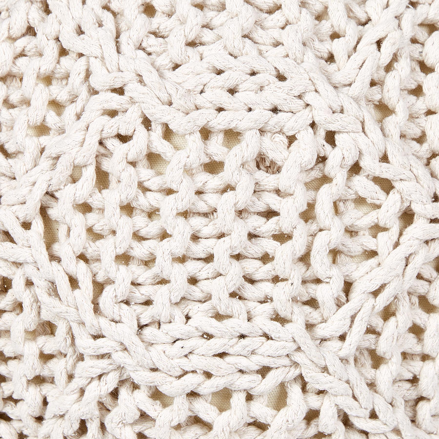 Beliani - TRIMAN - Poef - Beige - 50 x 50 x 35 cm - Katoen