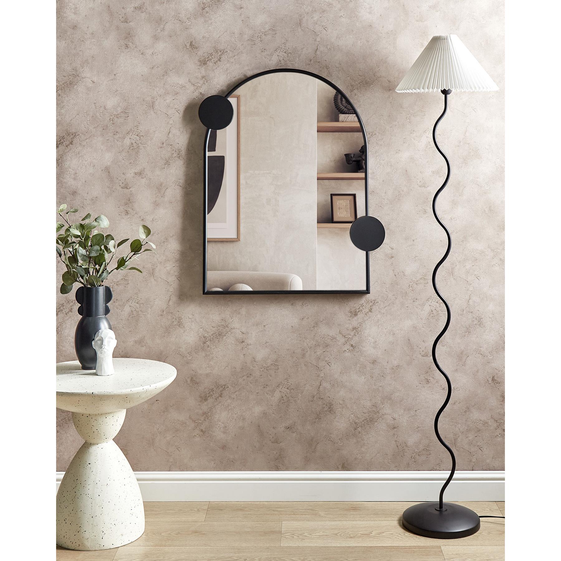 Beliani - AULON - Wandspiegel - Zwart- 69 x 80 cm - Metaal