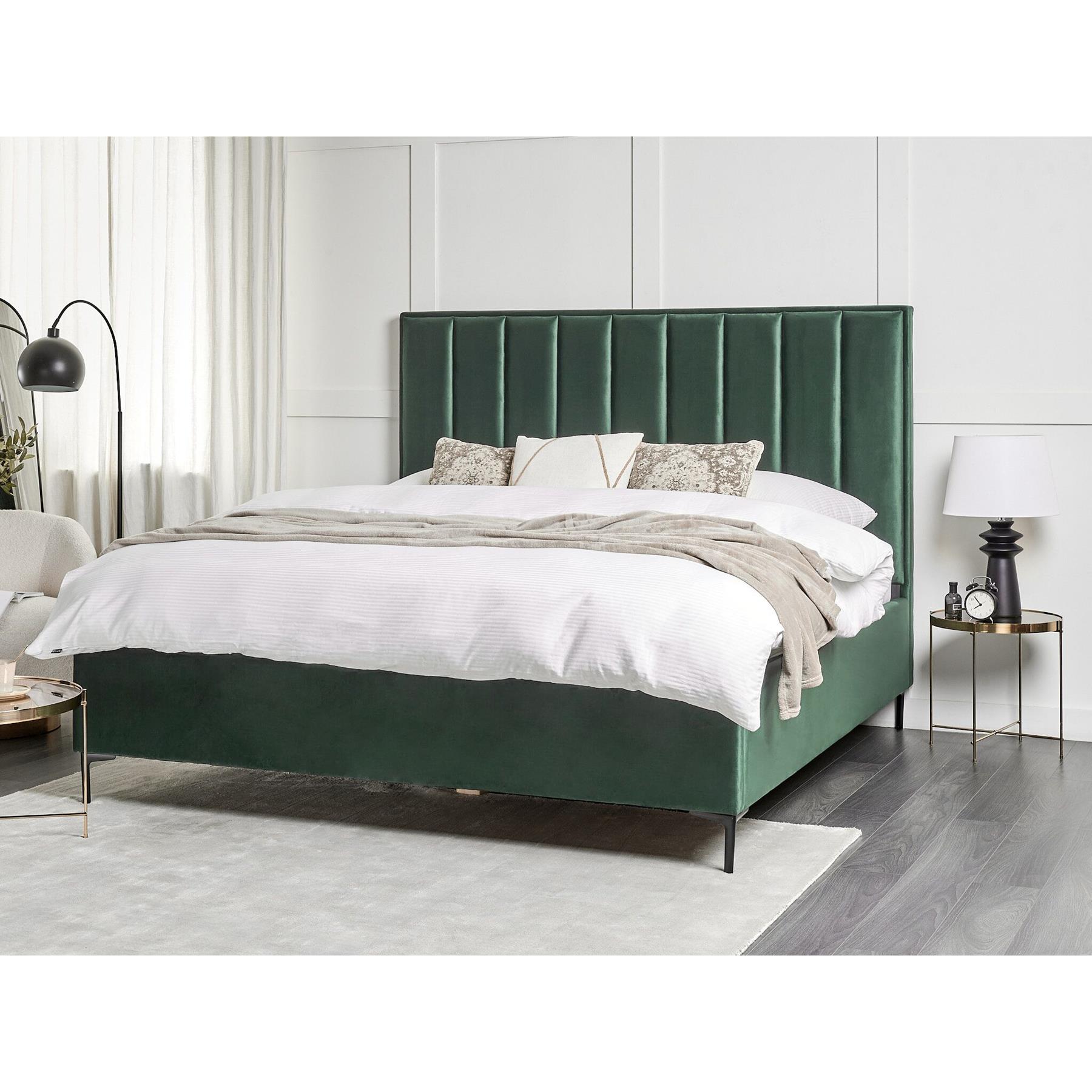 Beliani-SEZANNE -Bed met opbergruimte-Donkergroen-180 x 200 cm-Fluweel