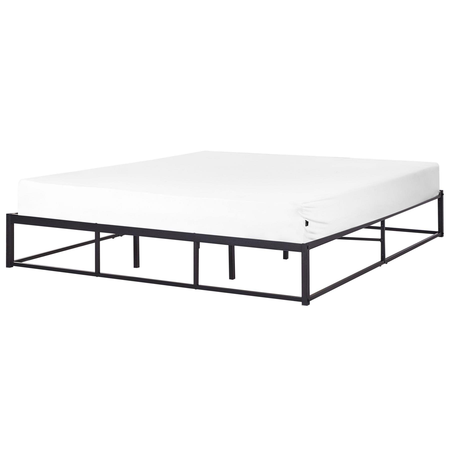 Beliani - VIRY - Tweepersoonsbed - Zwart - 180 x 200 cm - Metaal