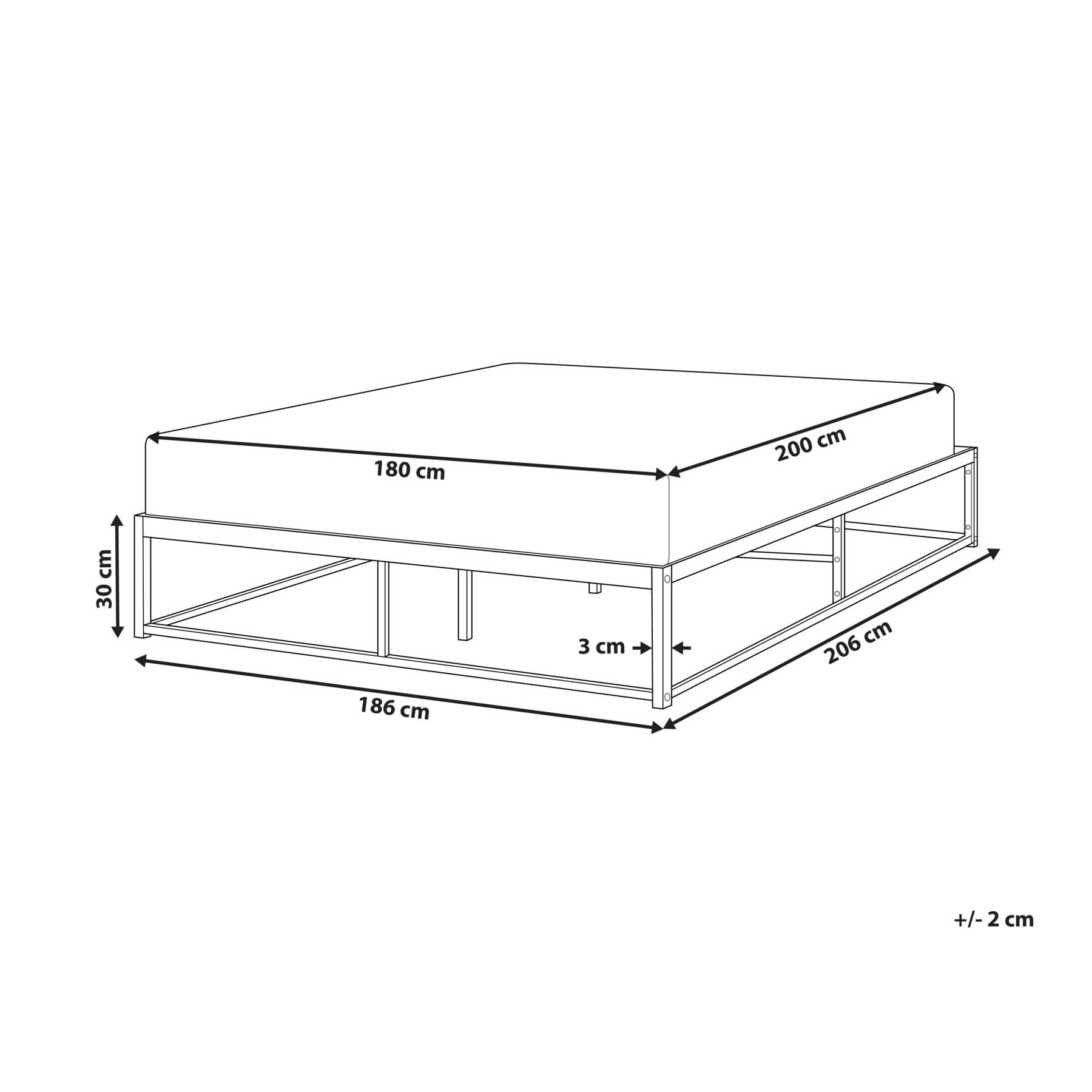 Beliani - VIRY - Tweepersoonsbed - Zwart - 180 x 200 cm - Metaal