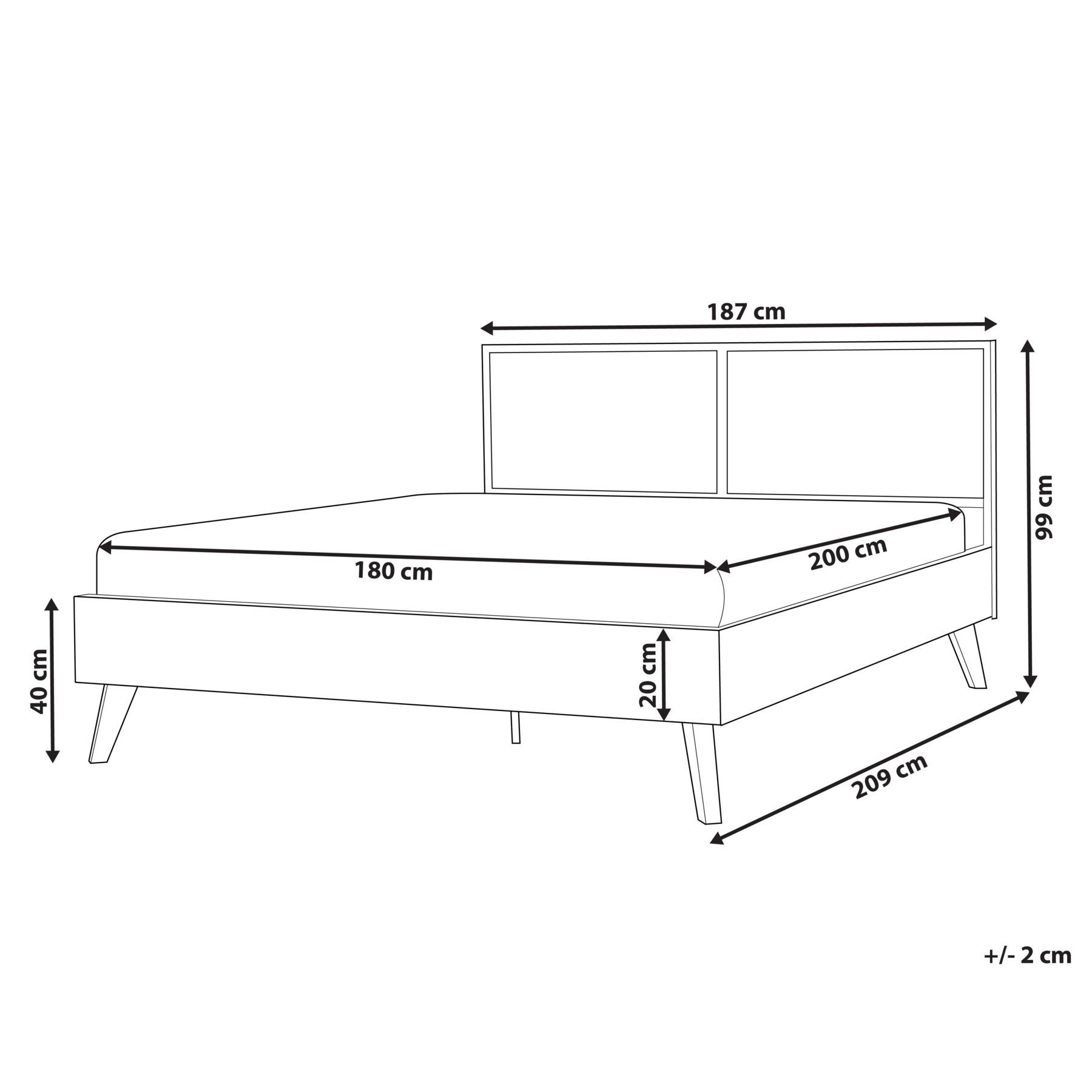 Beliani-MONPAZIER -Tweepersoonsbed-Lichthout-180 x 200 cm-Populierhout