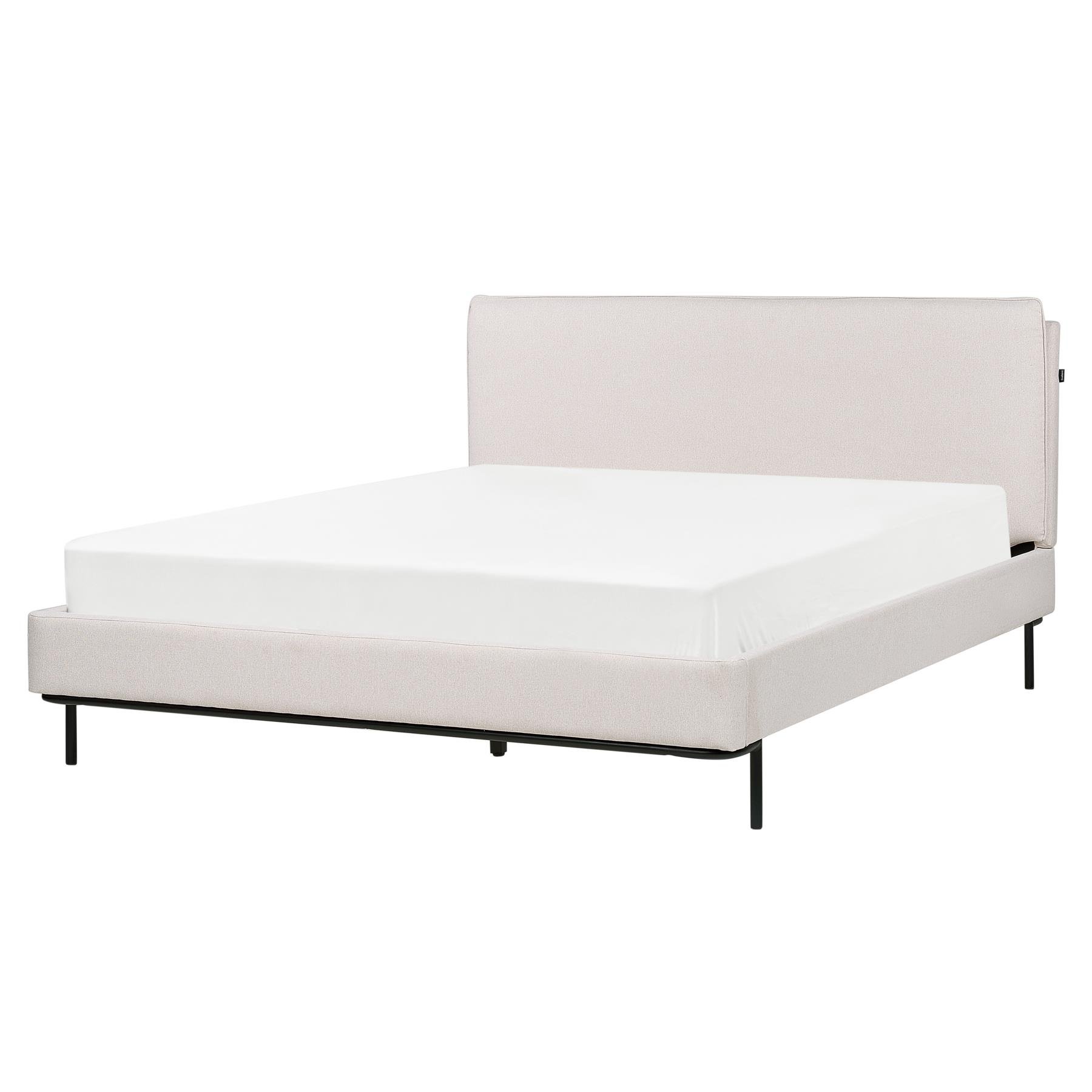 Beliani - CORIO - Tweepersoonsbed - Crème - 160 x 200 cm - Polyester