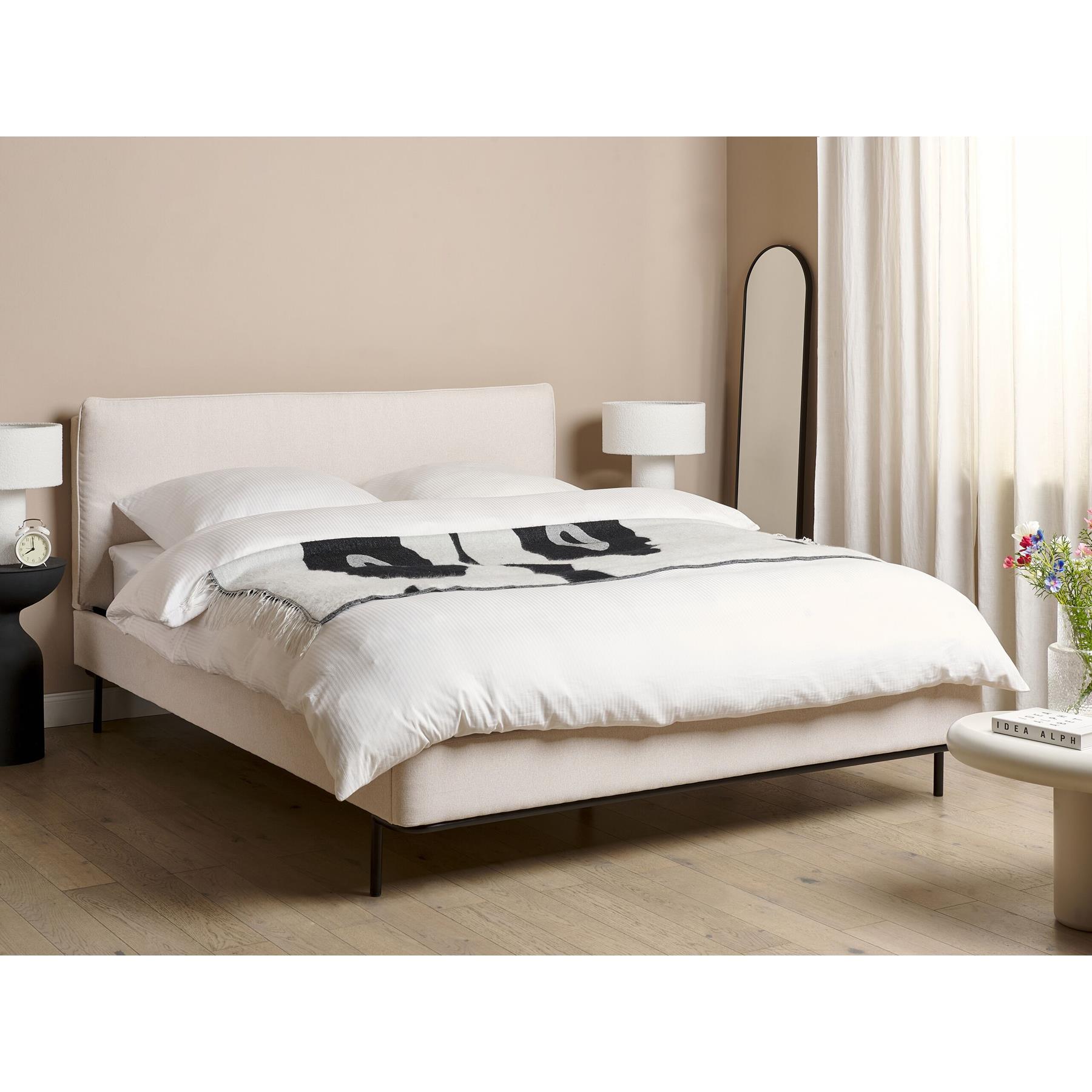 Beliani - CORIO - Tweepersoonsbed - Crème - 160 x 200 cm - Polyester