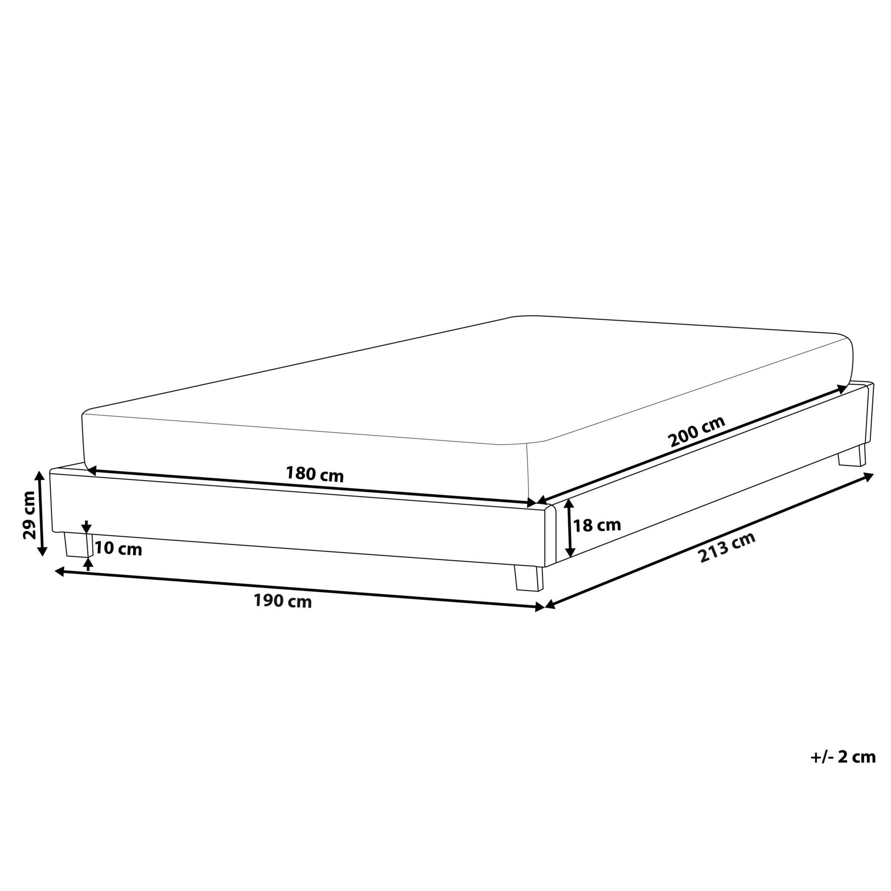 Beliani-ROANNE -Tweepersoonsbed-Lichtgrijs-180 x 200 cm-Polyester