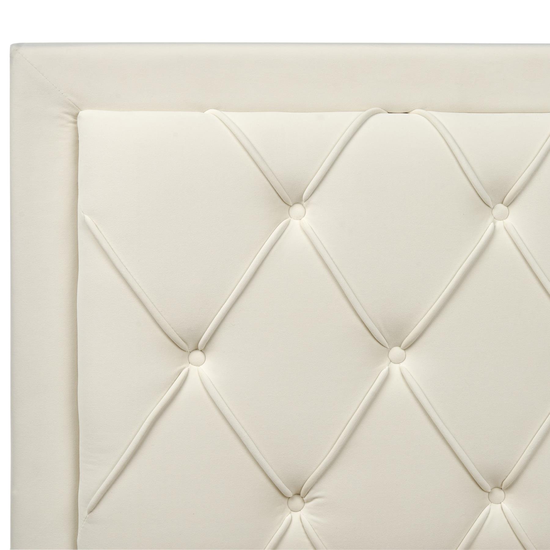 Beliani-LIEVIN-Bed met opbergruimte-Crème-180 x 200 cm-Fluweel