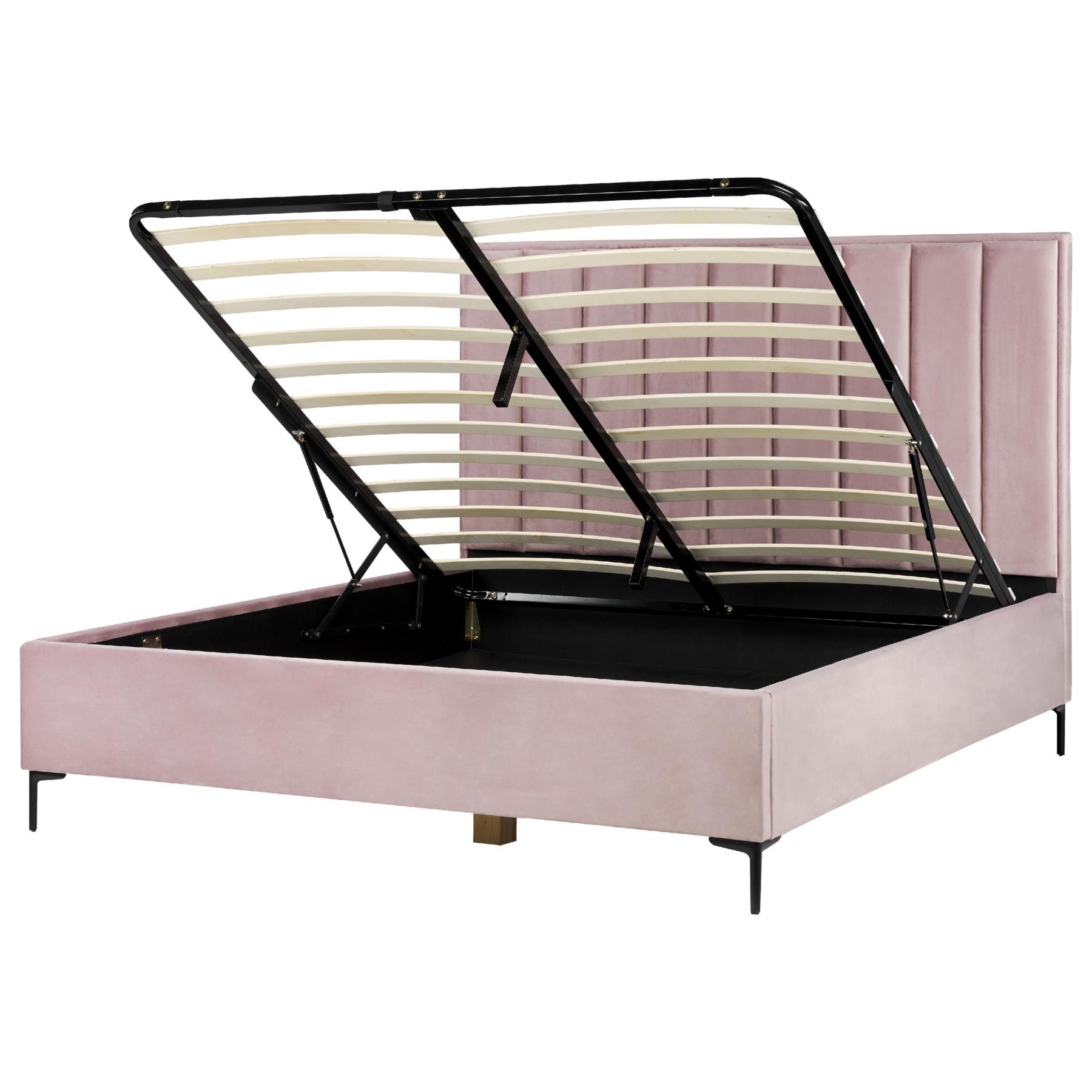 Beliani - SEZANNE - Slaapkamerset - Roze - 180 x 200 cm - Fluweel