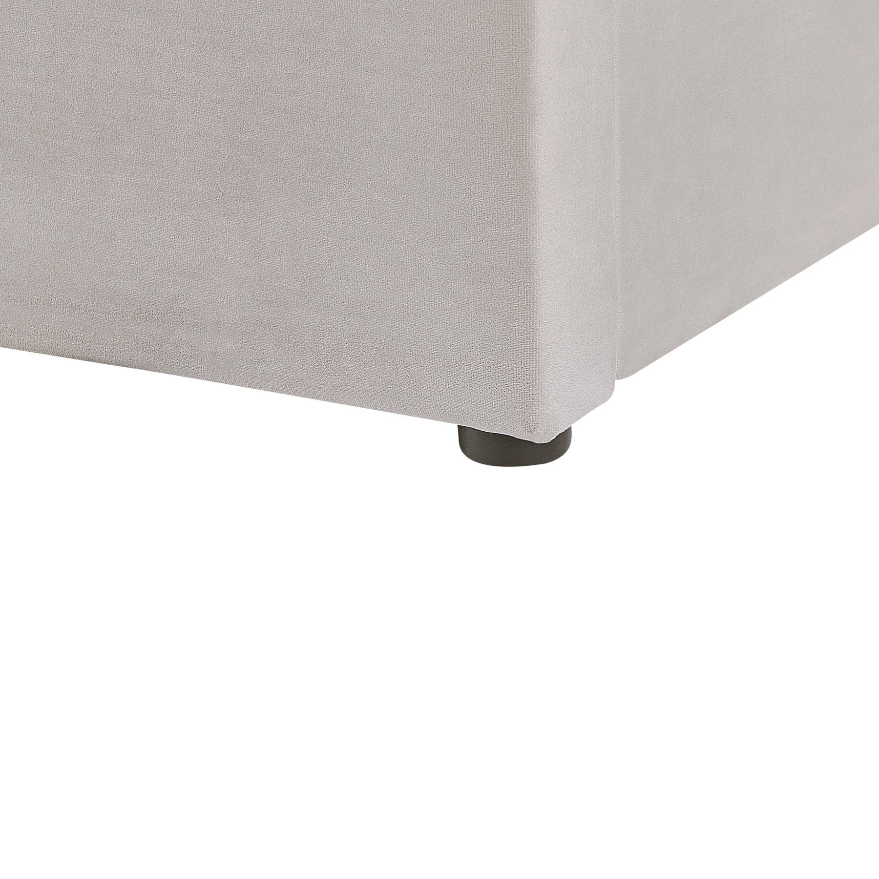 Beliani-LUBBON-Bed met opbergruimte-Lichtgrijs-160 x 200 cm-Fluweel