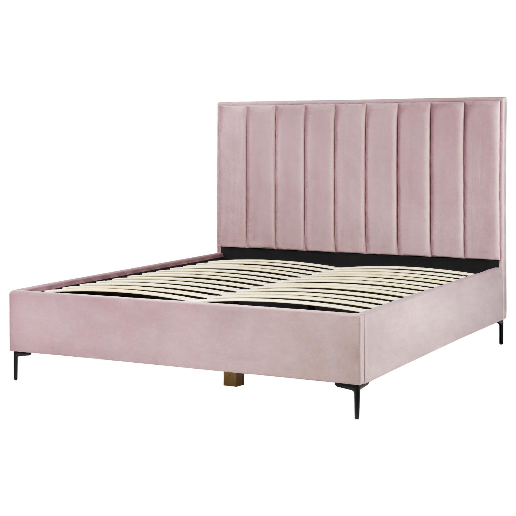 Beliani - SEZANNE - Slaapkamerset - Roze - 180 x 200 cm - Fluweel