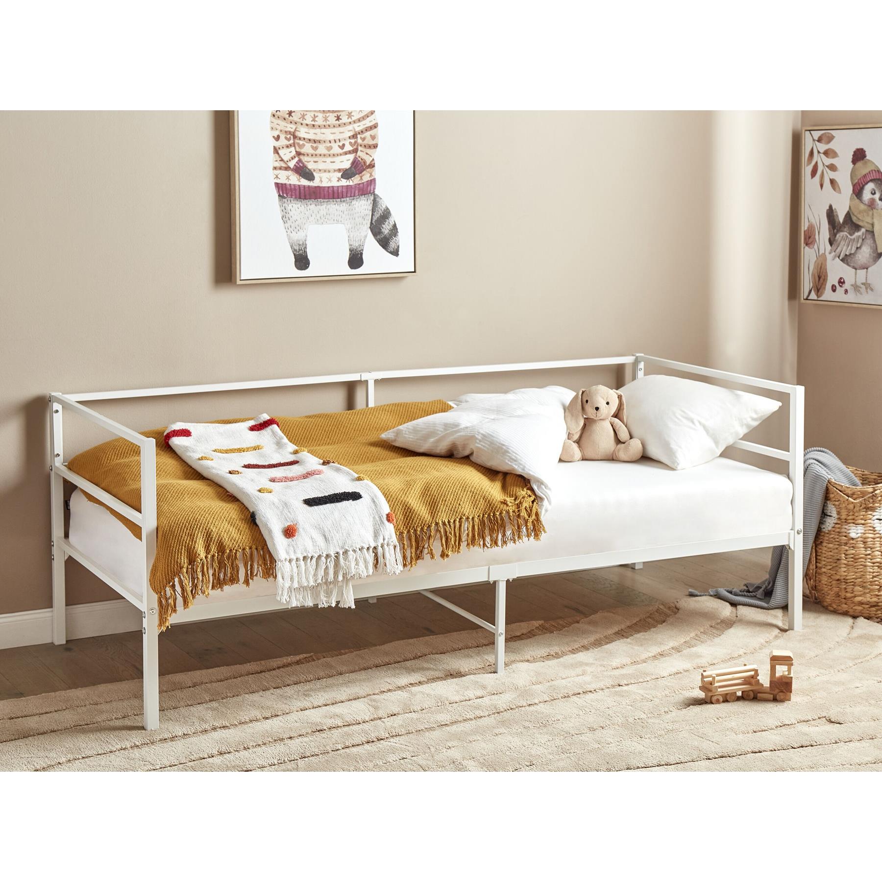 Beliani - BATTUT - Eenpersoonsbed - Wit - 90 x 200 cm - Metaal