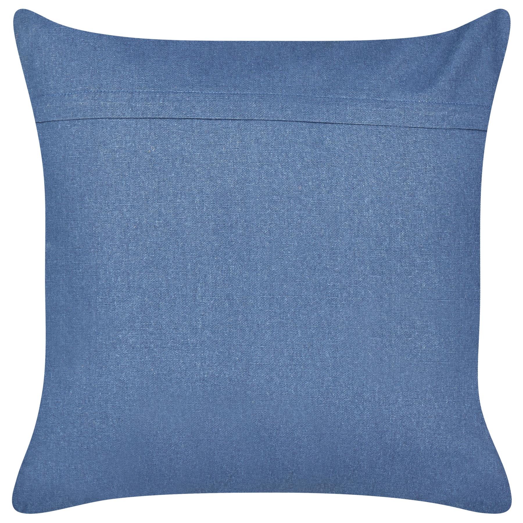 Beliani-PENTAS-Sierkussen set van 2-Blauw|Zilver- 45 x 45 cm-Fluweel