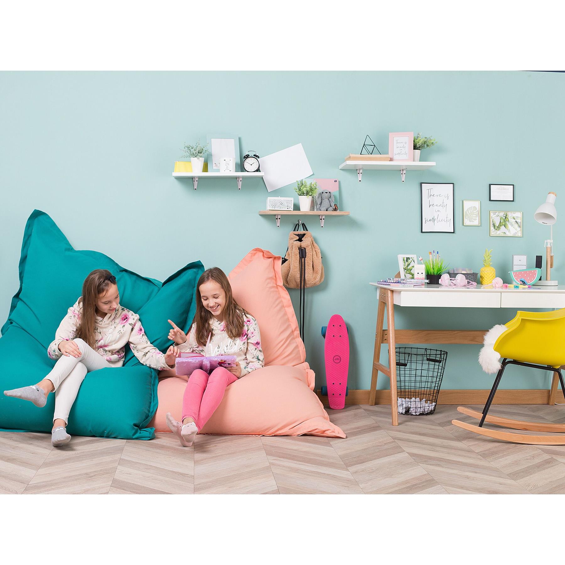 Beliani - FUZZY - Zitzak hoes - Perzik - 140 x 180 cm - Nylon