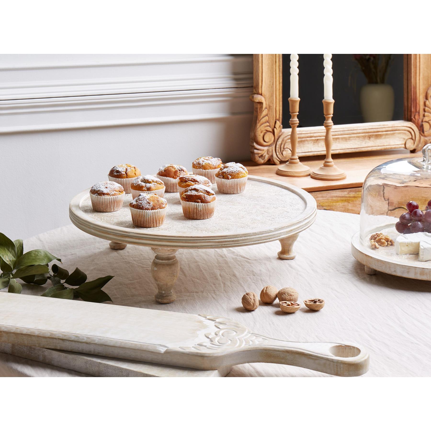 Beliani - LUKSOR - Cakestandaard - Lichthout - Mangohout