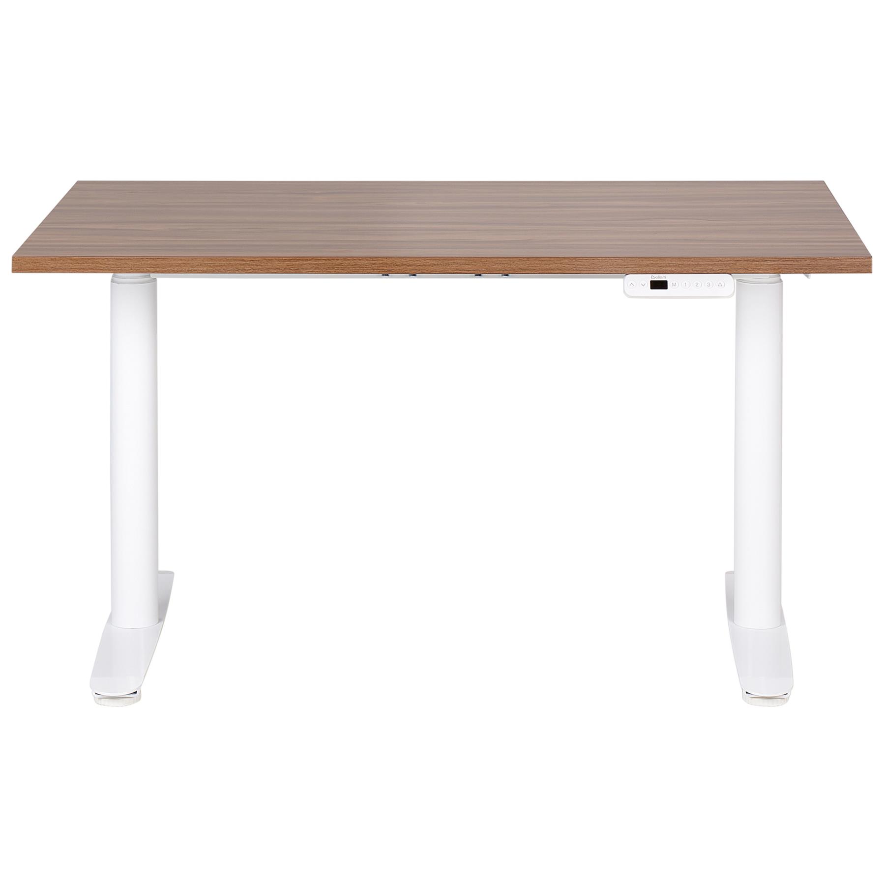 Beliani-DESTINAS-Elektrisch bureau-Donkerhout|Wit-120 cm-Spaanplaat