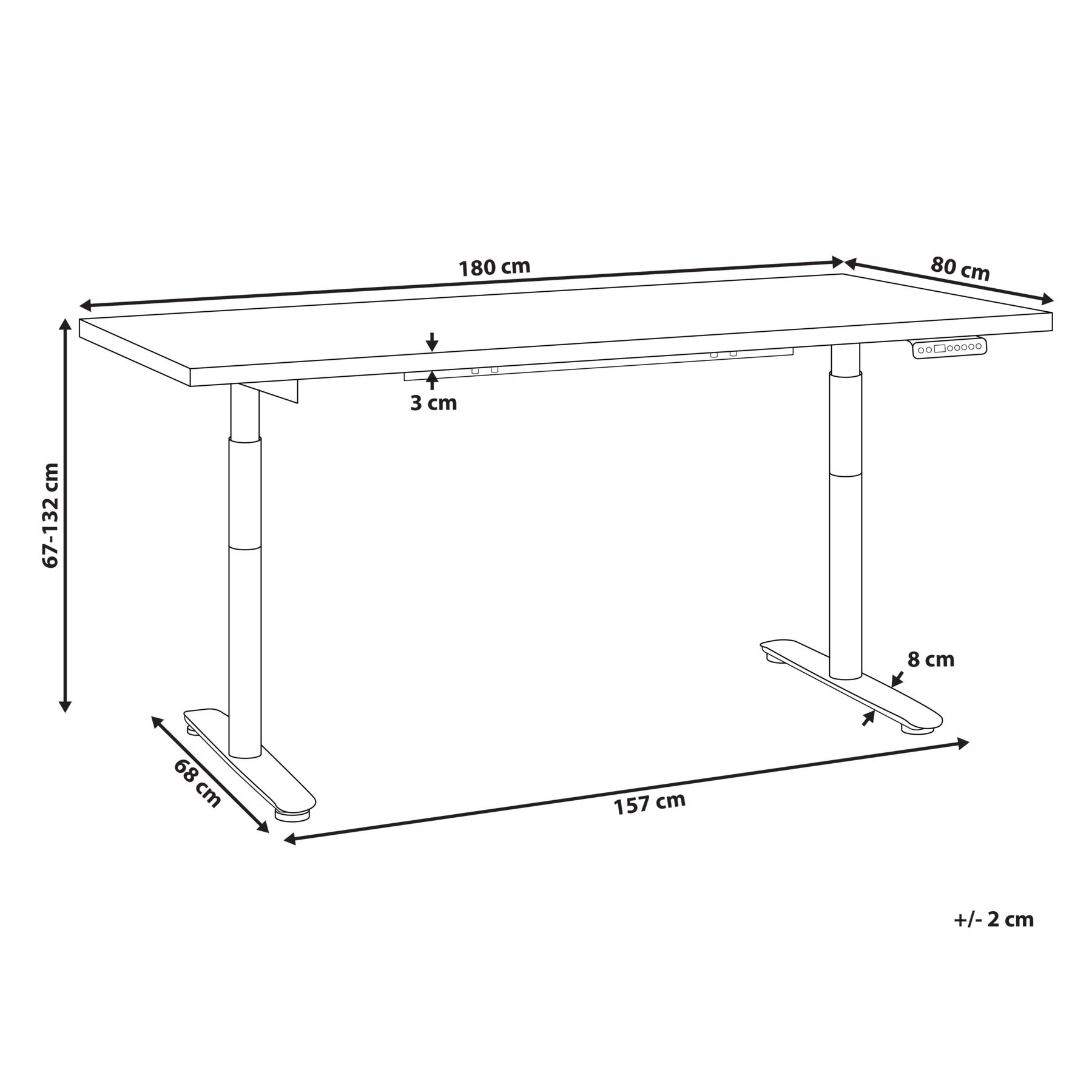 Beliani-DESTINAS-Elektrisch Verstelbaar bureau-Zwart-180 cm-MDF