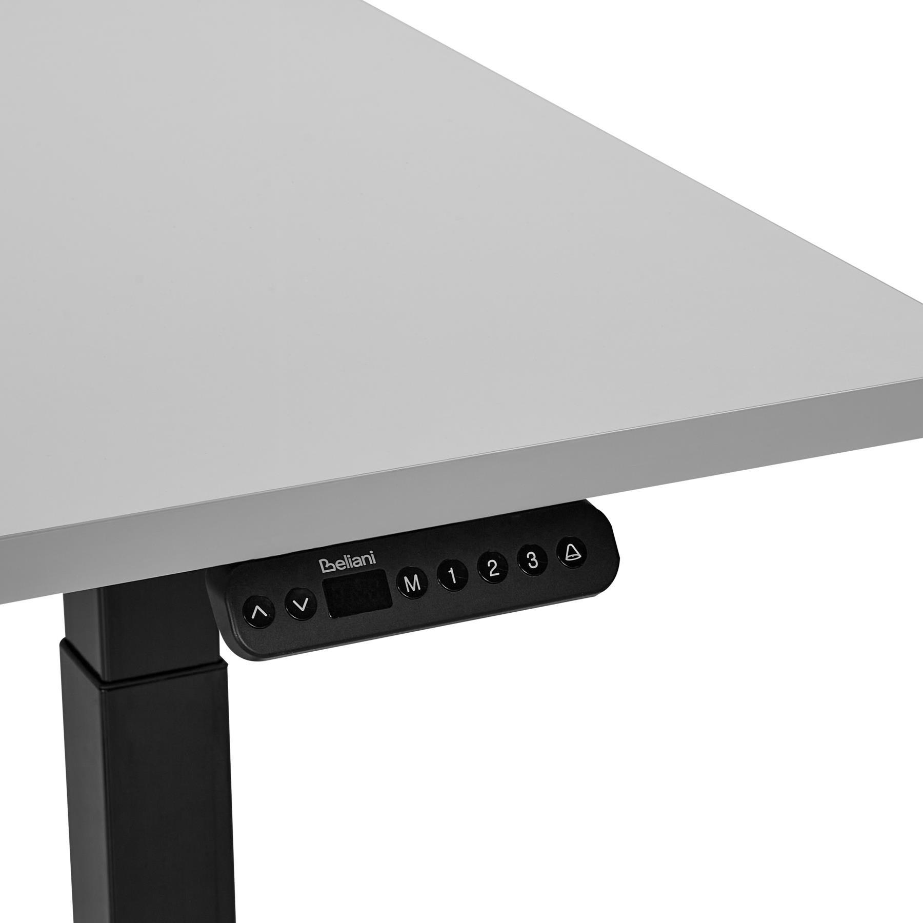 Beliani-DESTINES-Elektrisch Verstelbaar bureau-Grijs|Zwart- 180 cm-MDF