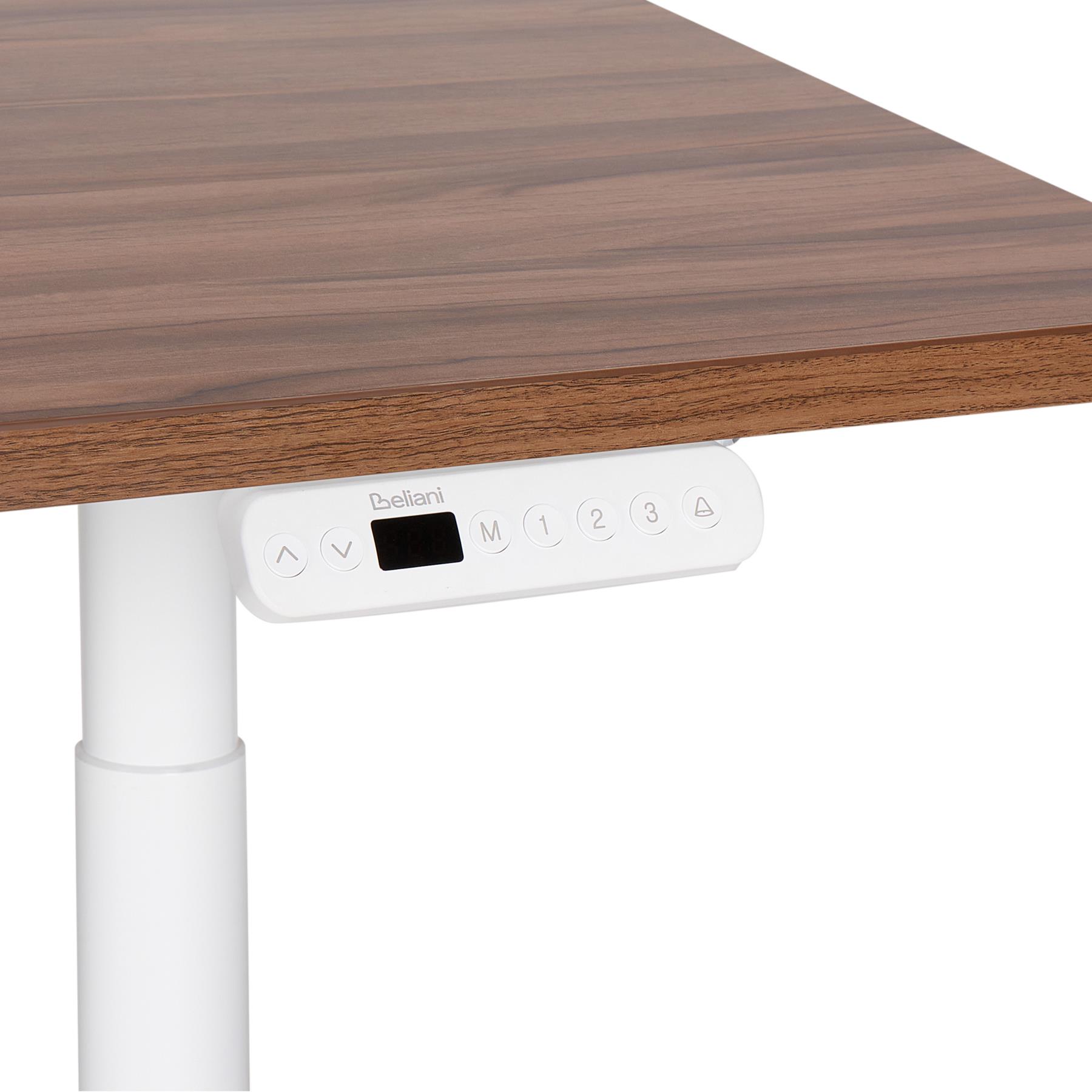 Beliani - DESTINAS - Elektrisch bureau - Donkerhout|Wit - 160 cm - MDF