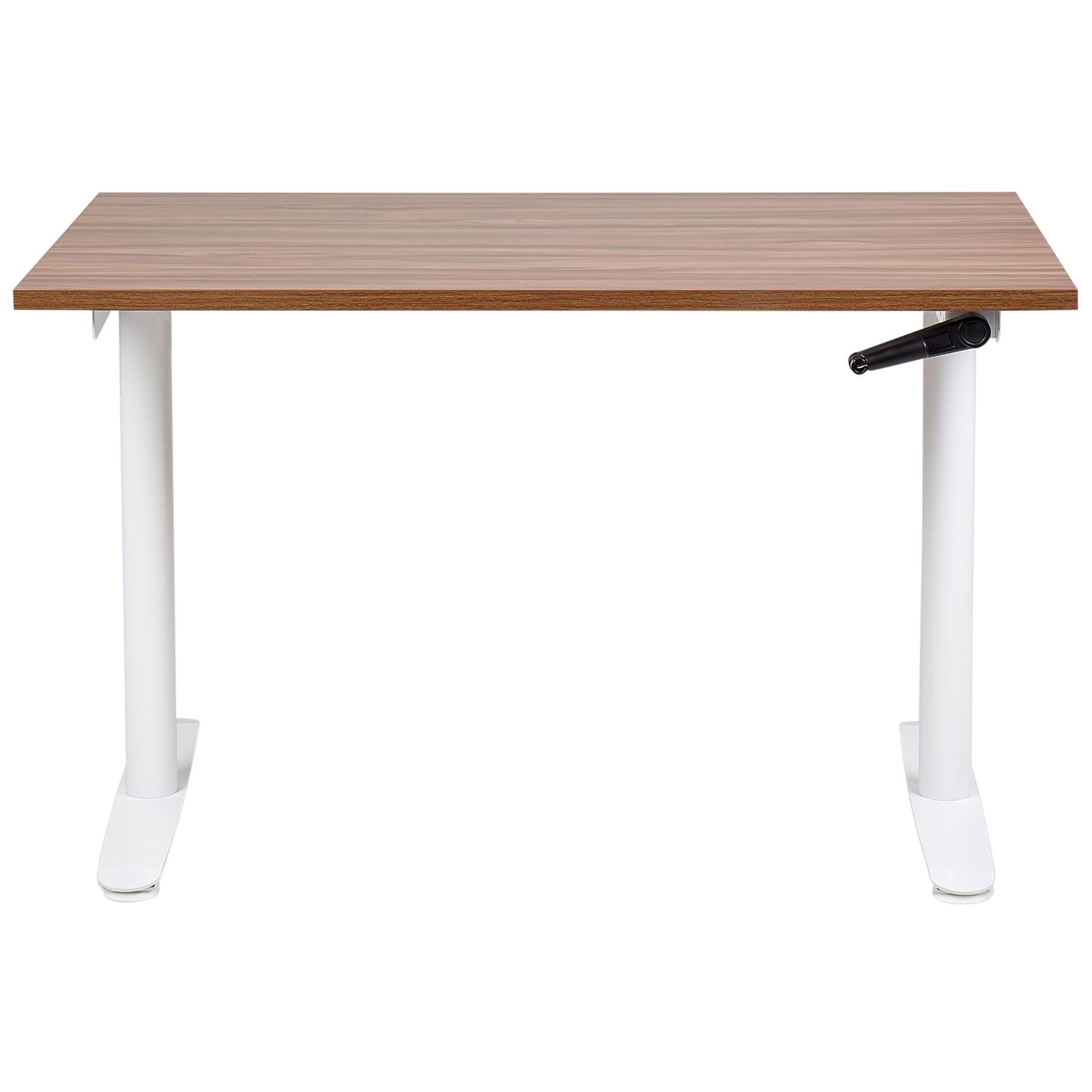 Beliani-DESTINAS-Verstelbaar bureau-Donkerbruin|Wit-120 x 72 cm-MDF