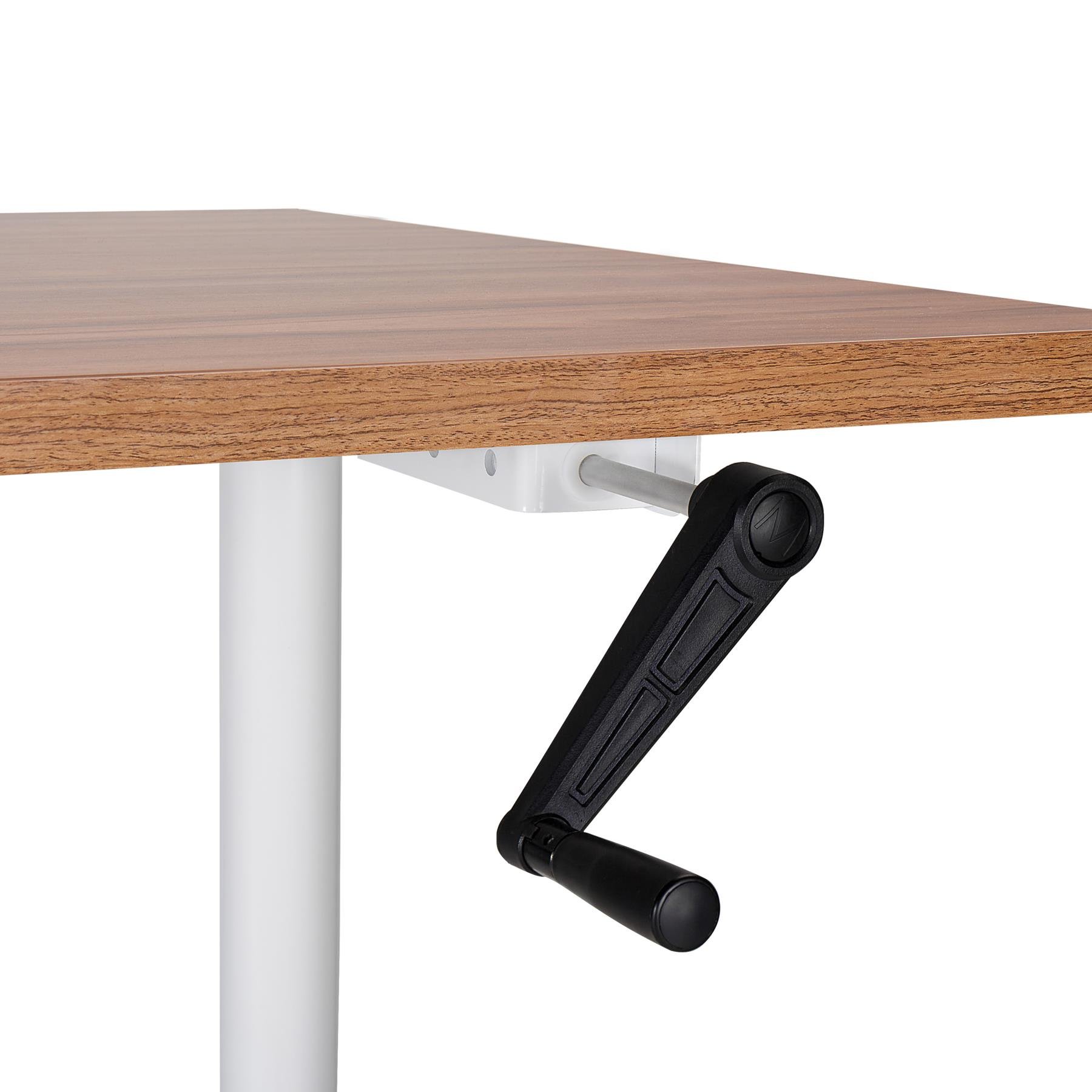 Beliani-DESTINAS-Verstelbaar bureau-Donkerbruin|Wit-120 x 72 cm-MDF