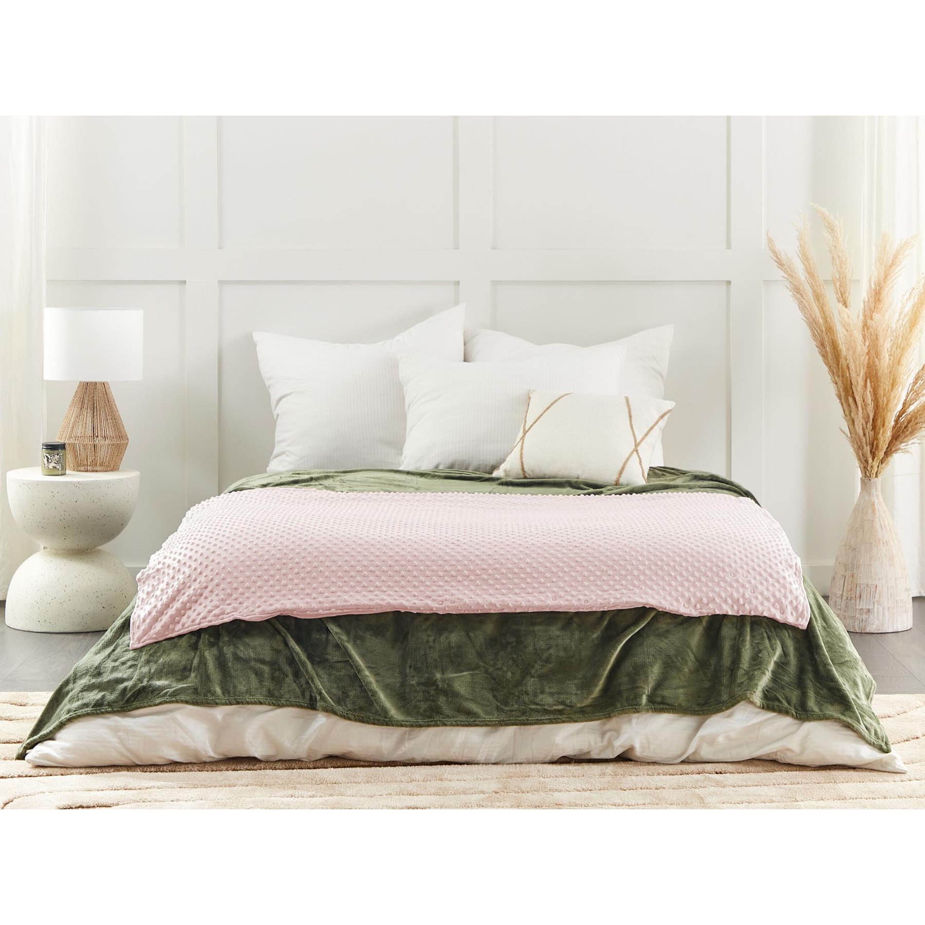 Beliani-CALLISTO-Verzwaringsdeken hoes-Roze-100 x 150 cm-Polyester