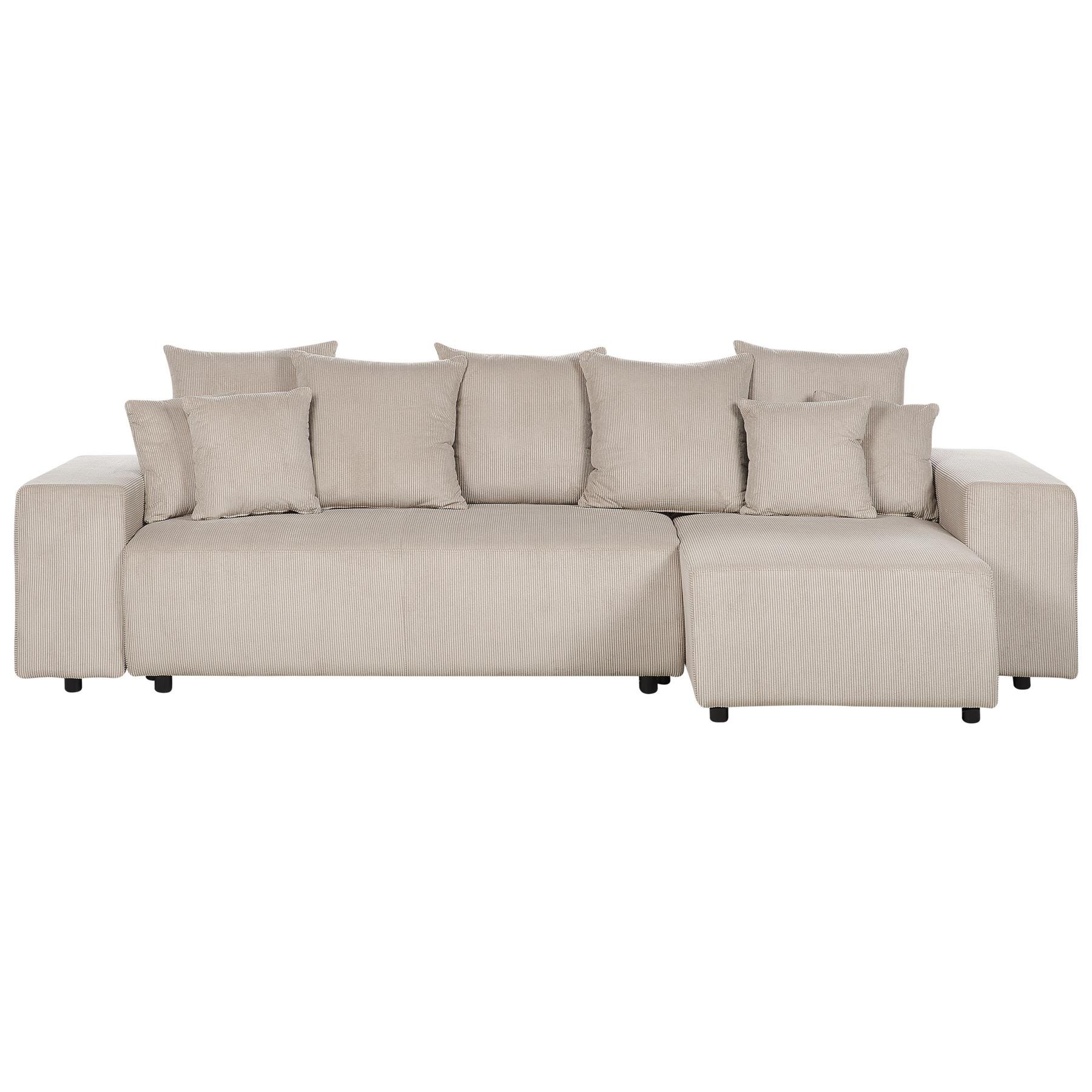 Beliani - LUSPA - Hoekbank - Taupe - Linkszijdig - Corduroy