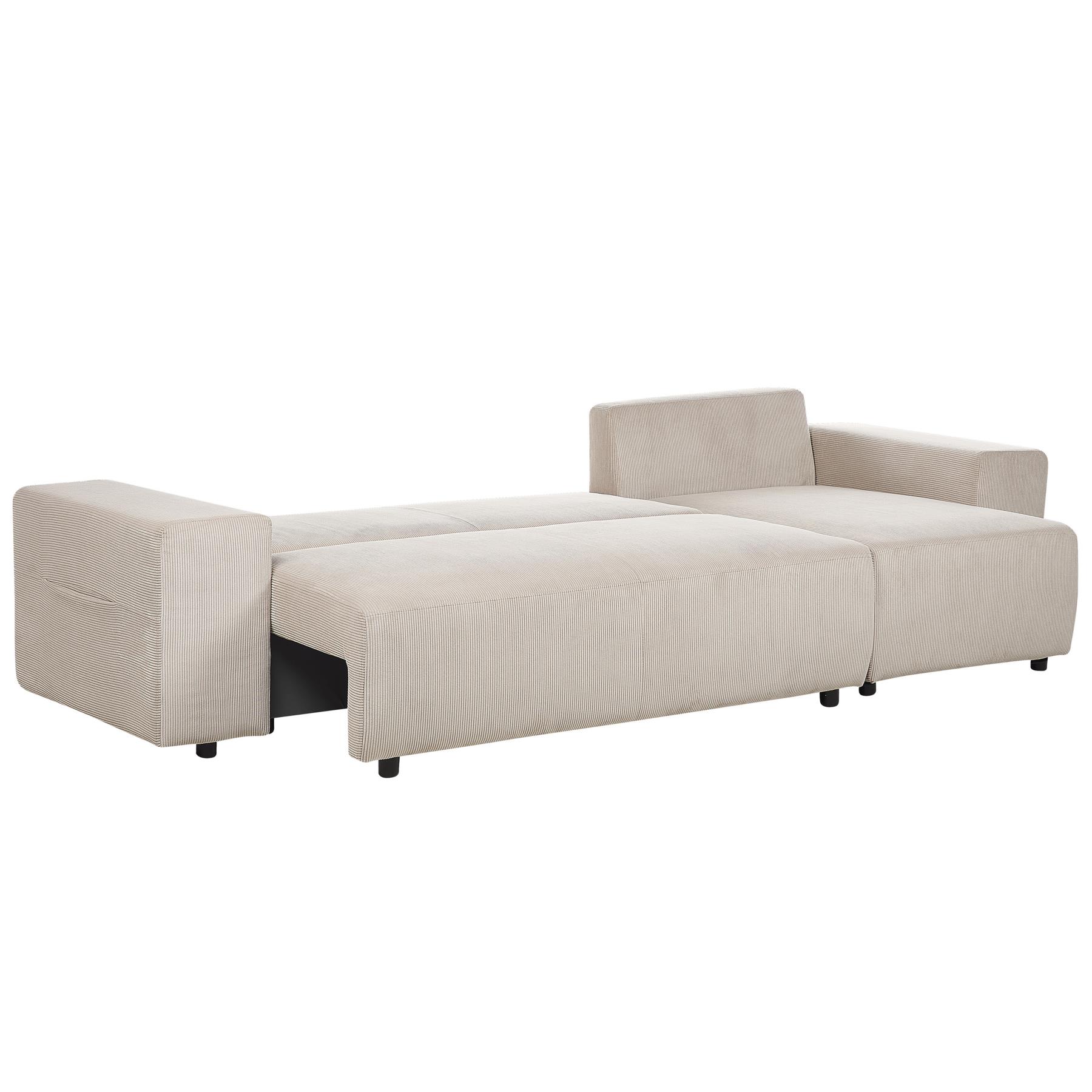 Beliani - LUSPA - Hoekbank - Taupe - Linkszijdig - Corduroy