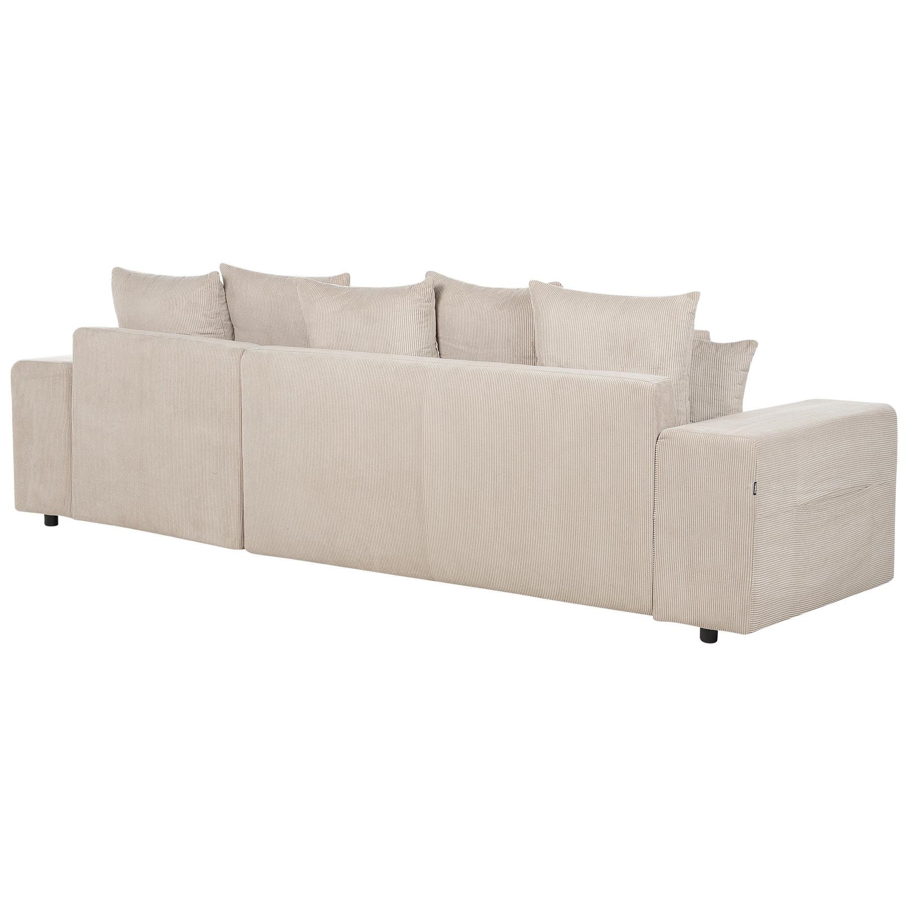 Beliani - LUSPA - Hoekbank - Taupe - Linkszijdig - Corduroy