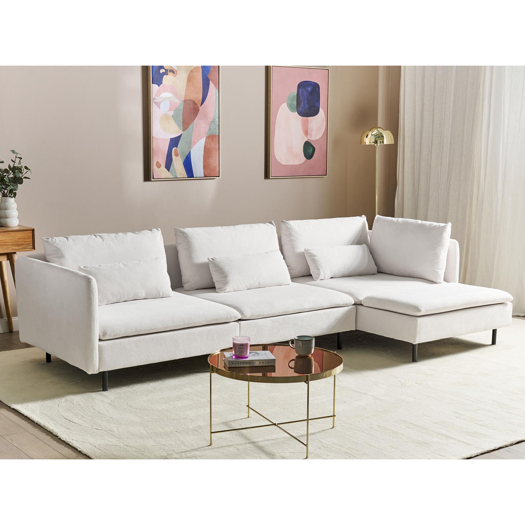 Beliani - EGERIS - Hoekbank modulair - Beige - Linkszijdig - Corduroy