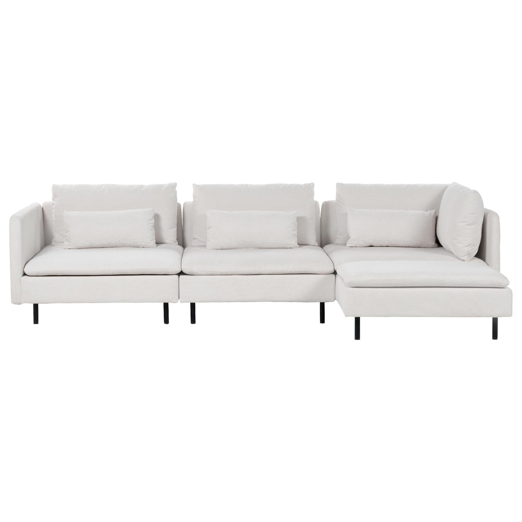 Beliani - EGERIS - Hoekbank modulair - Beige - Linkszijdig - Corduroy