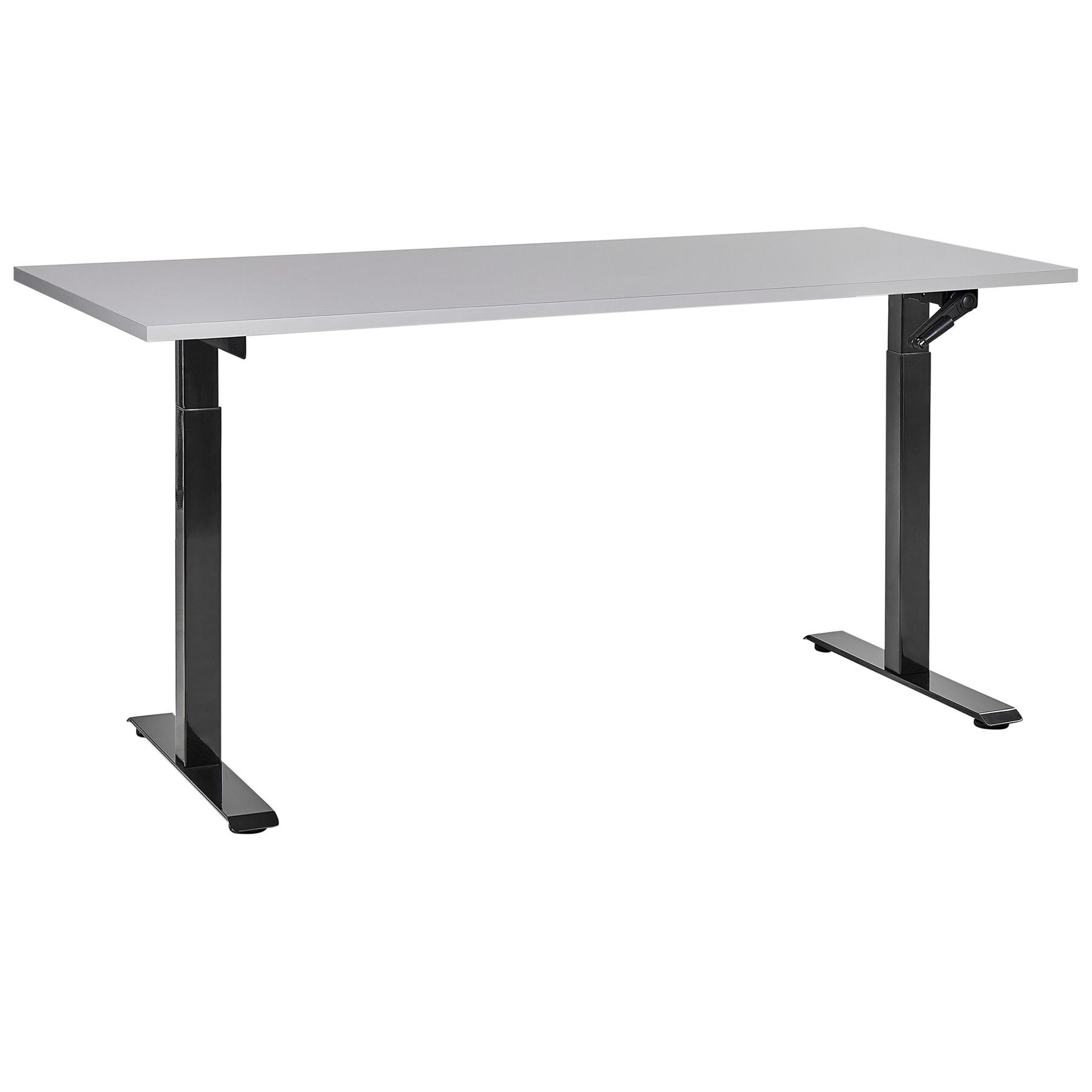 Beliani - DESTINES - Verstelbaar bureau - Lichtgrijs - Spaanplaat