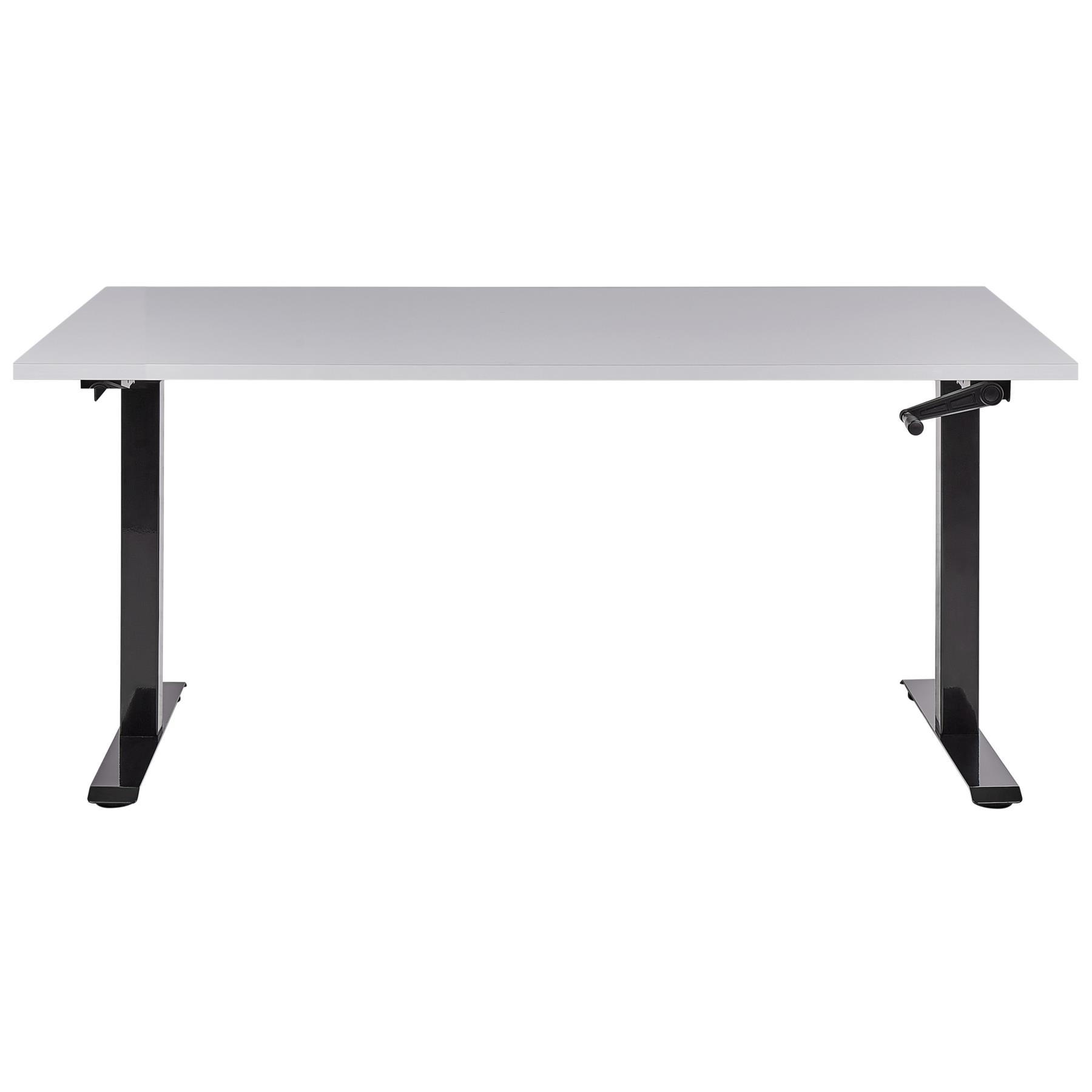 Beliani - DESTINES - Verstelbaar bureau - Lichtgrijs - Spaanplaat