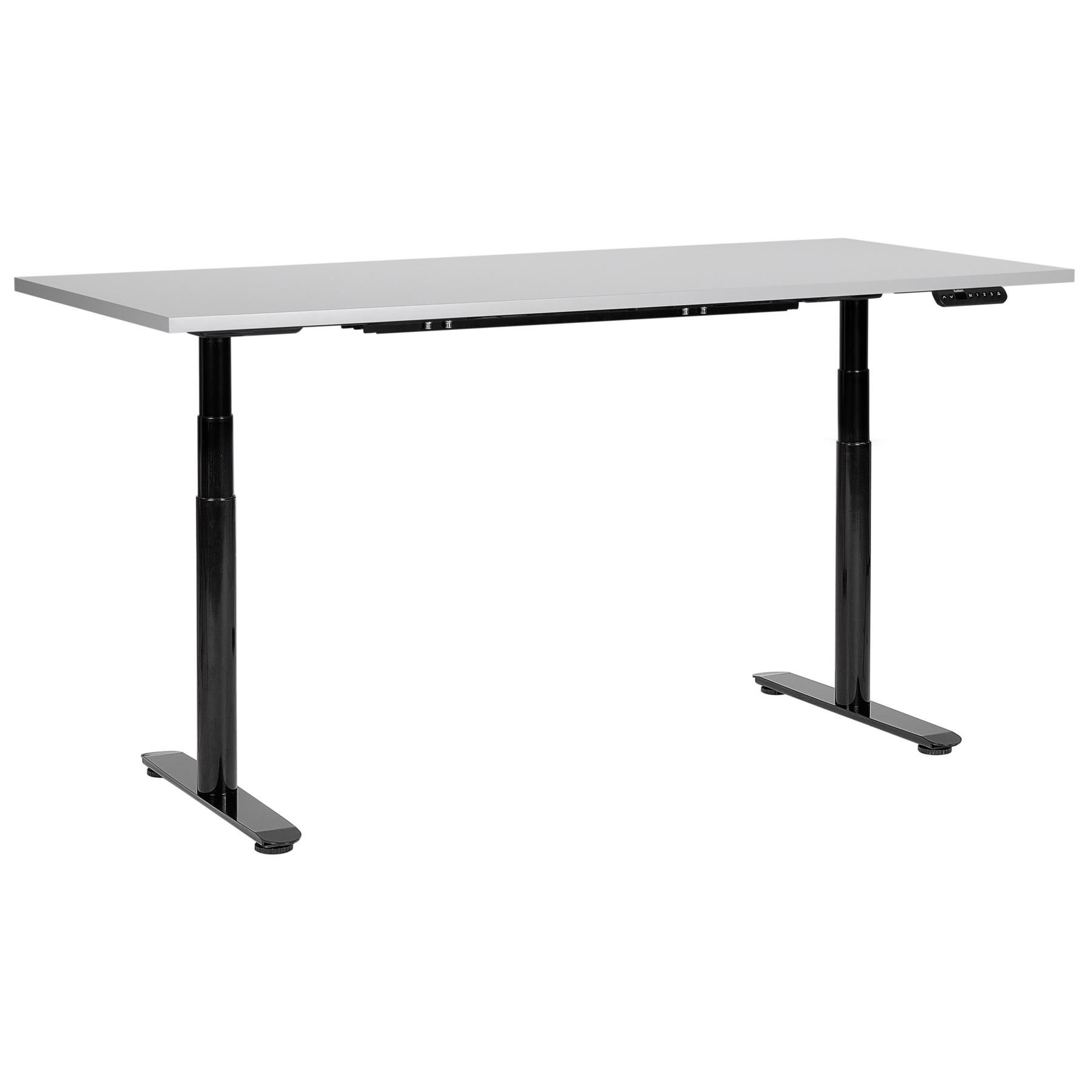 Beliani-DESTINAS- Elektrisch Verstelbaar bureau-Grijs|Zwart-180 cm-MDF