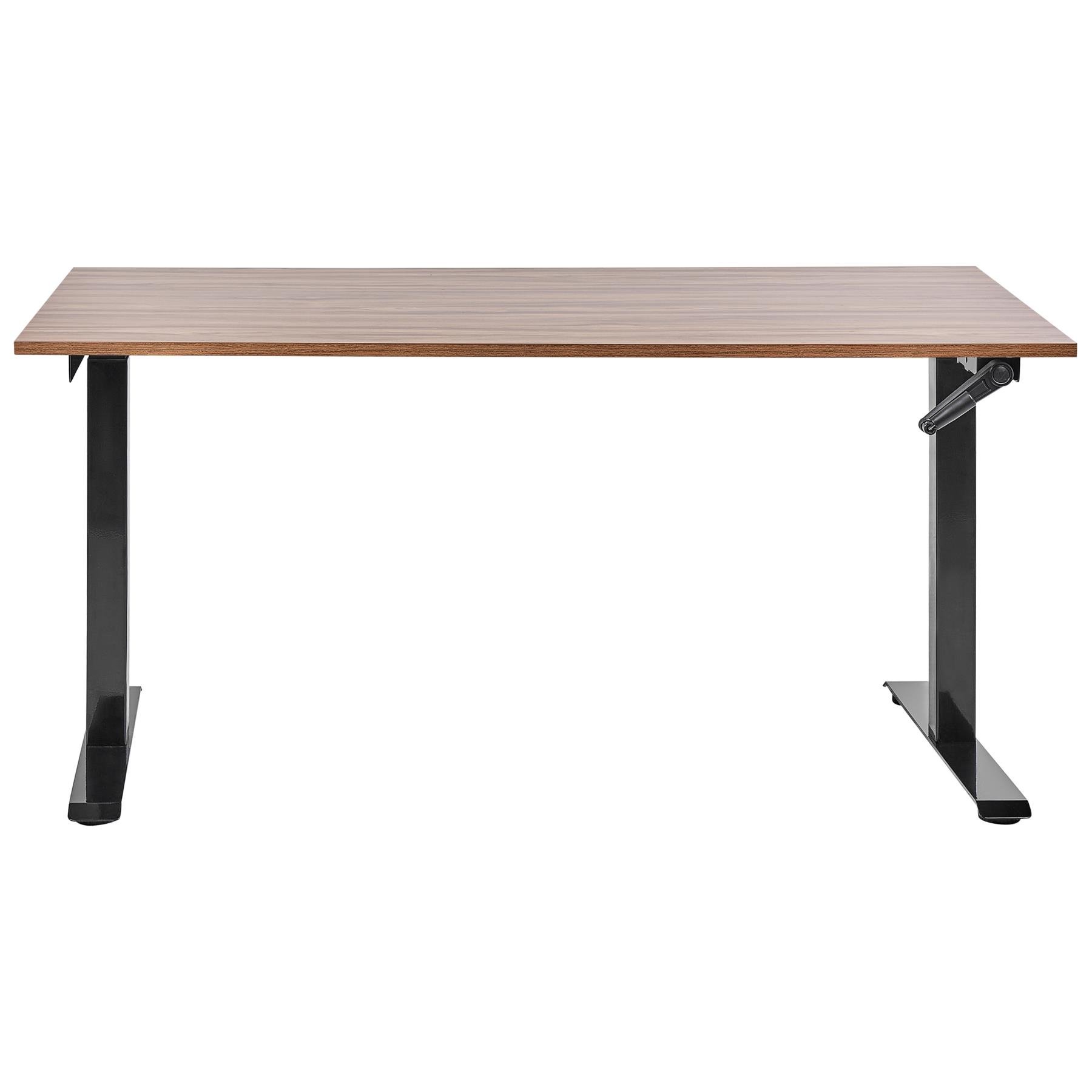 Beliani-DESTINES-Verstelbaar bureau-Bruin|Zwart-160 x 72 cm-MDF