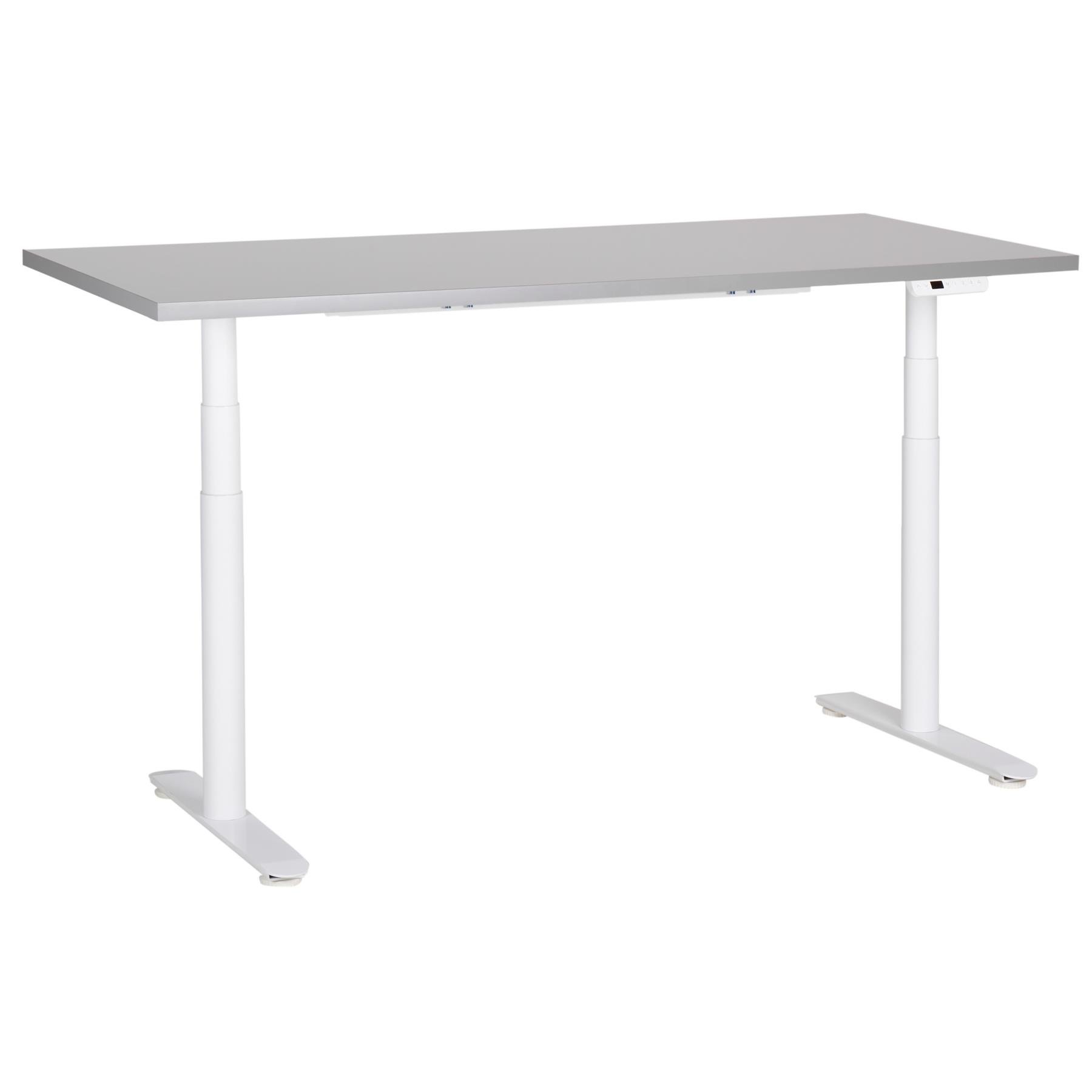 Beliani-DESTINAS-Elektrisch Verstelbaar bureau-Lichtgrijs-160 cm-MDF