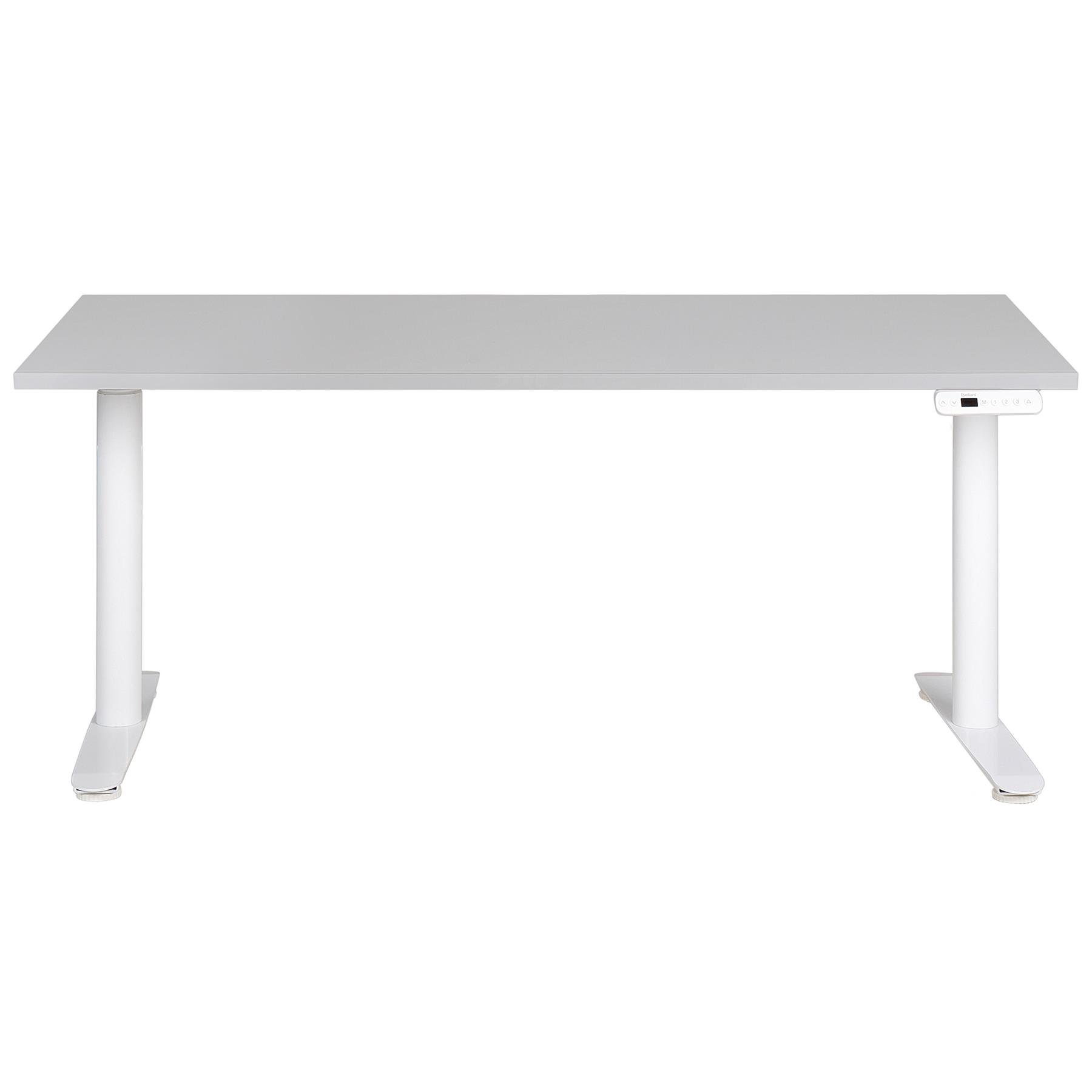 Beliani-DESTINAS-Elektrisch Verstelbaar bureau-Lichtgrijs-160 cm-MDF