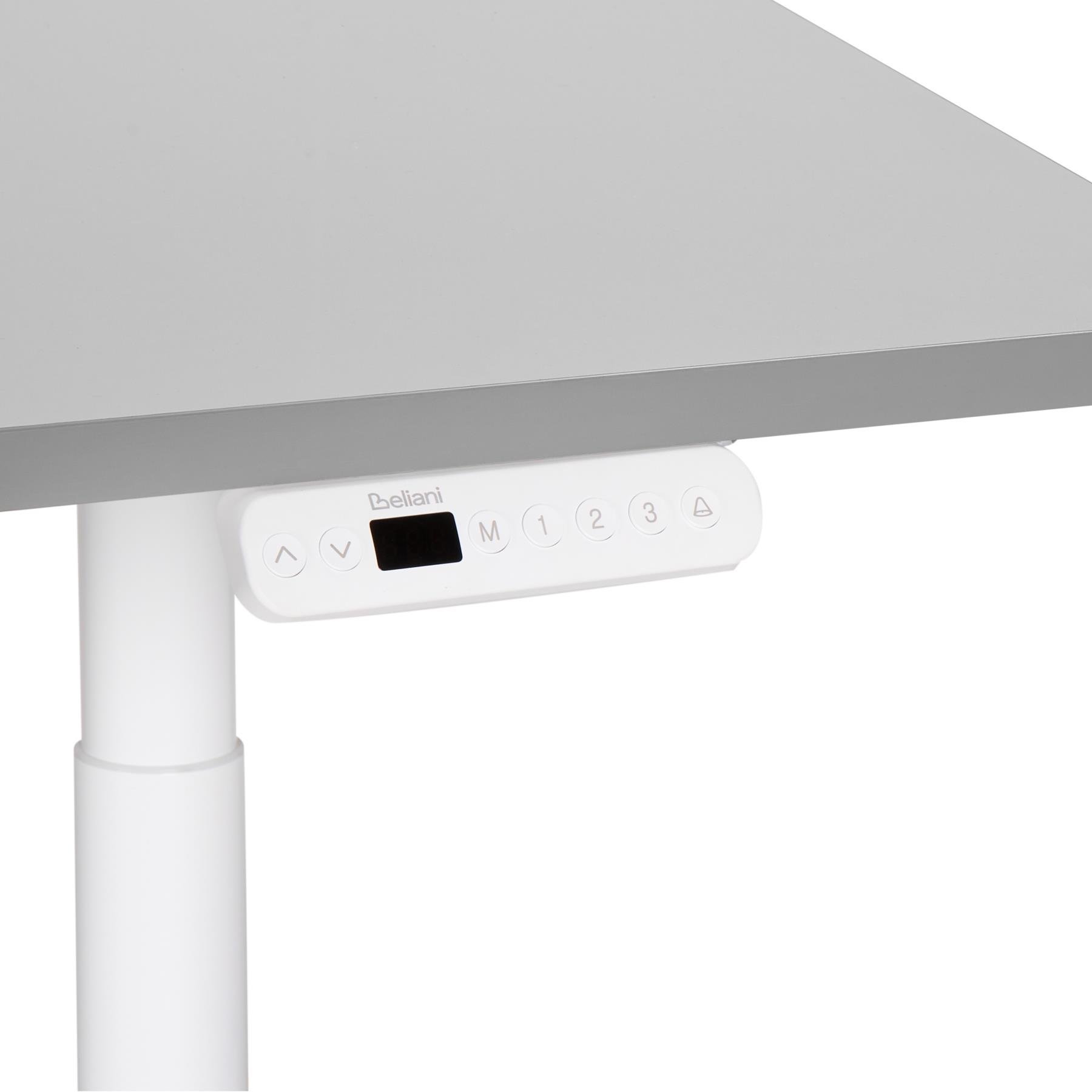 Beliani-DESTINAS-Elektrisch Verstelbaar bureau-Lichtgrijs-160 cm-MDF
