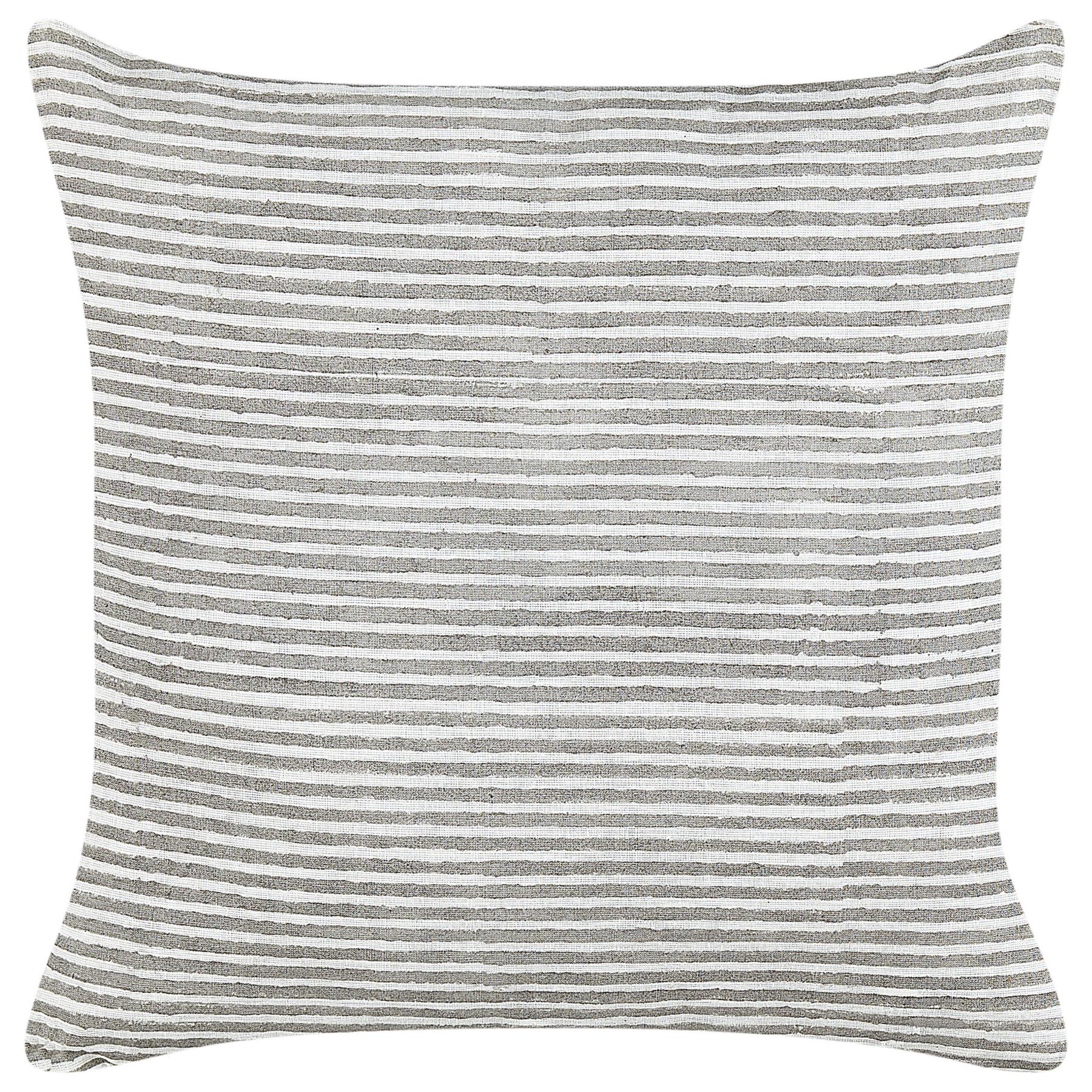 Beliani-KANPAS-Sierkussen set van 2-Grijs|Wit-50 x 50 cm-Linnen