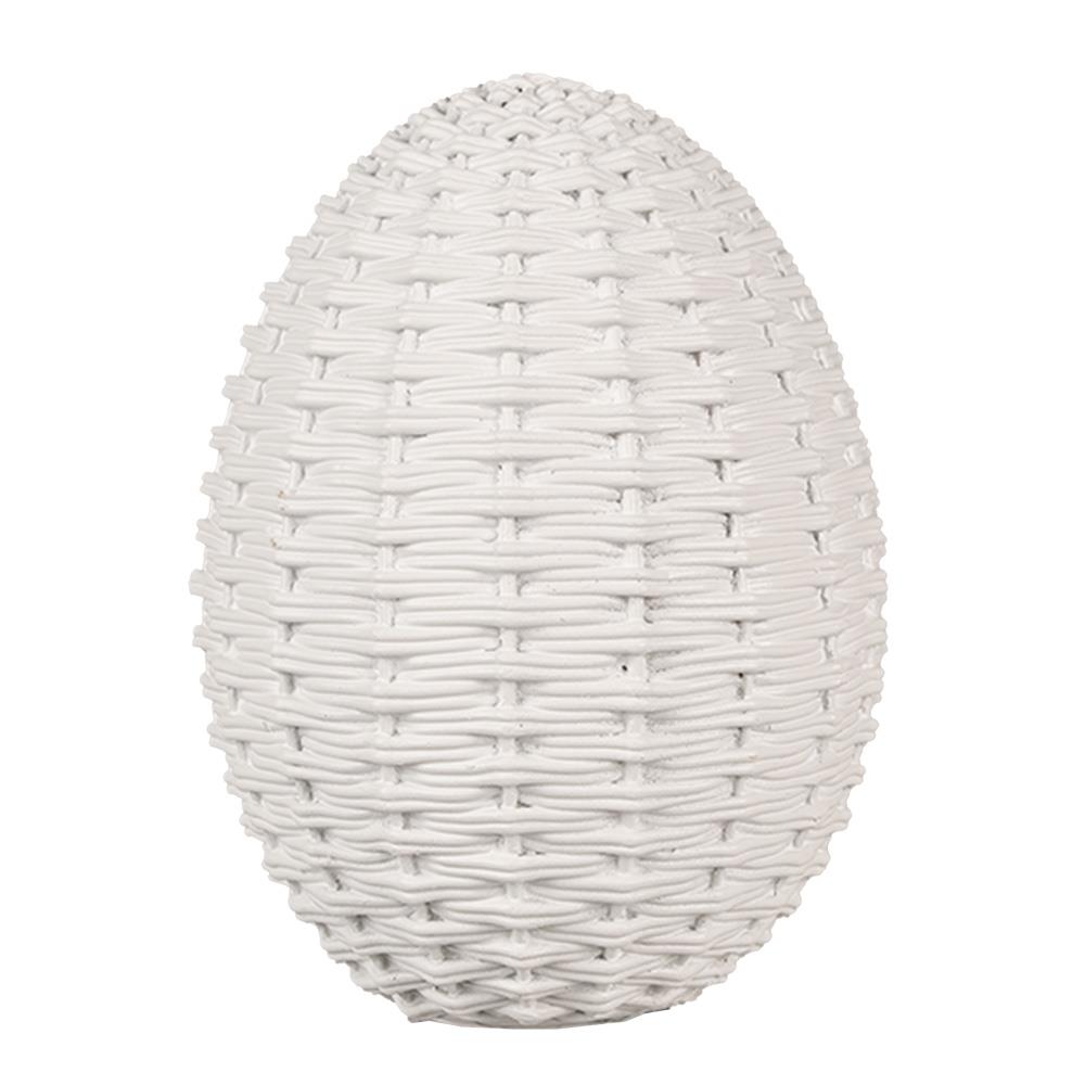 Clayre & Eef Beeld Ei 20 cm Wit Polyresin Paasdecoratie