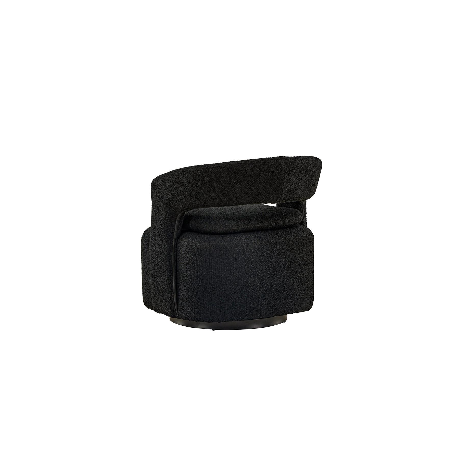 Rebellenclub Akando Fauteuil - Zwart bouclé
